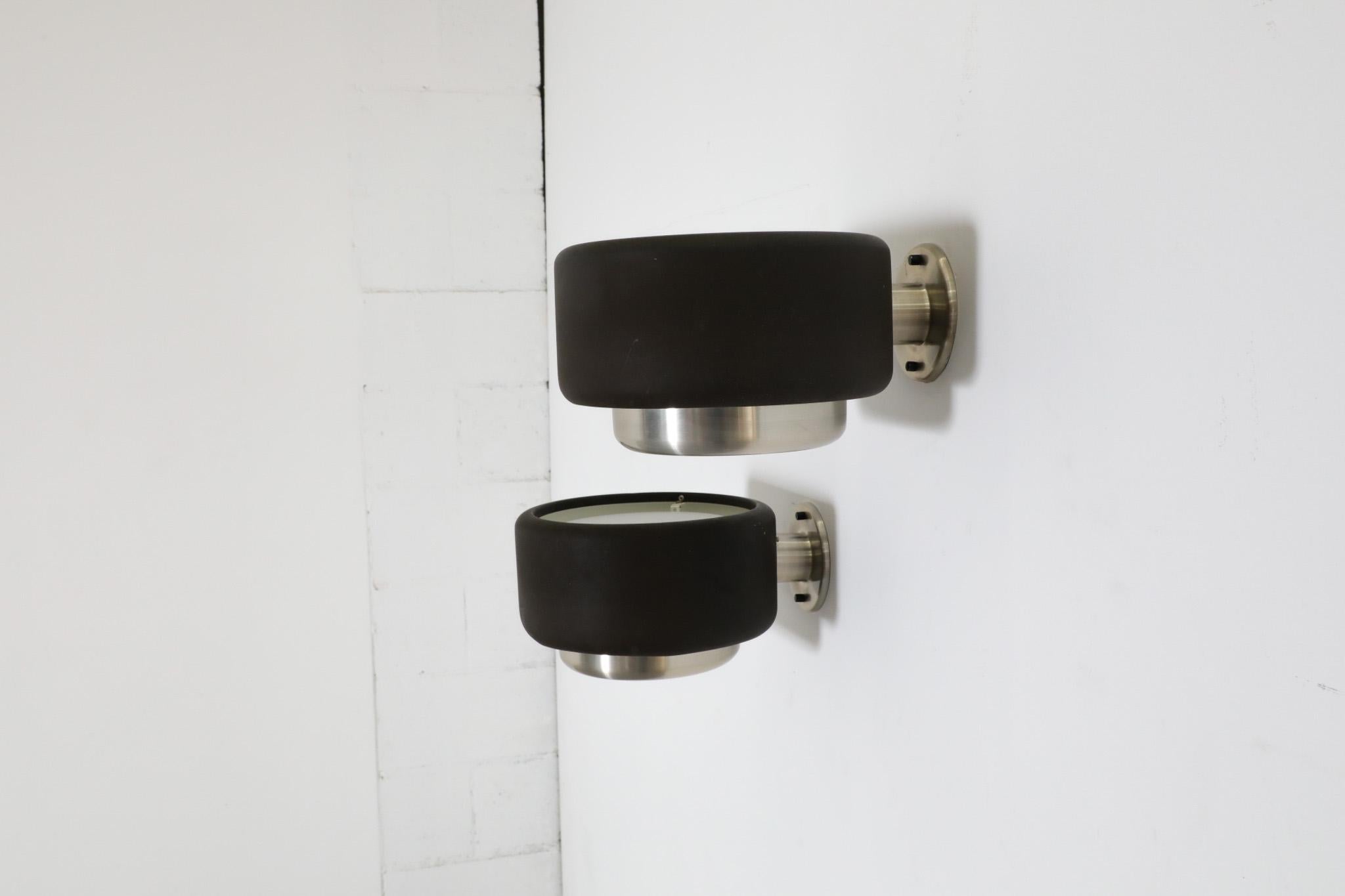 Philips Pill Shaped Wall Sconce with Dark Brown Banded Shade and Top Diffuser 5