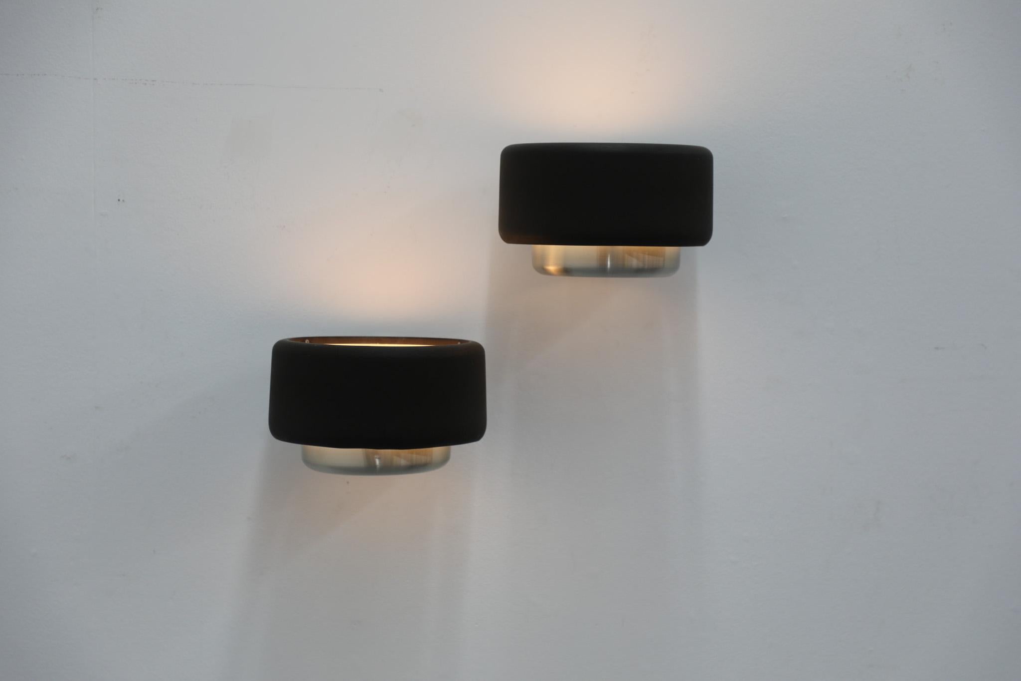 Philips Pill Shaped Wall Sconce with Dark Brown Banded Shade and Top Diffuser 8