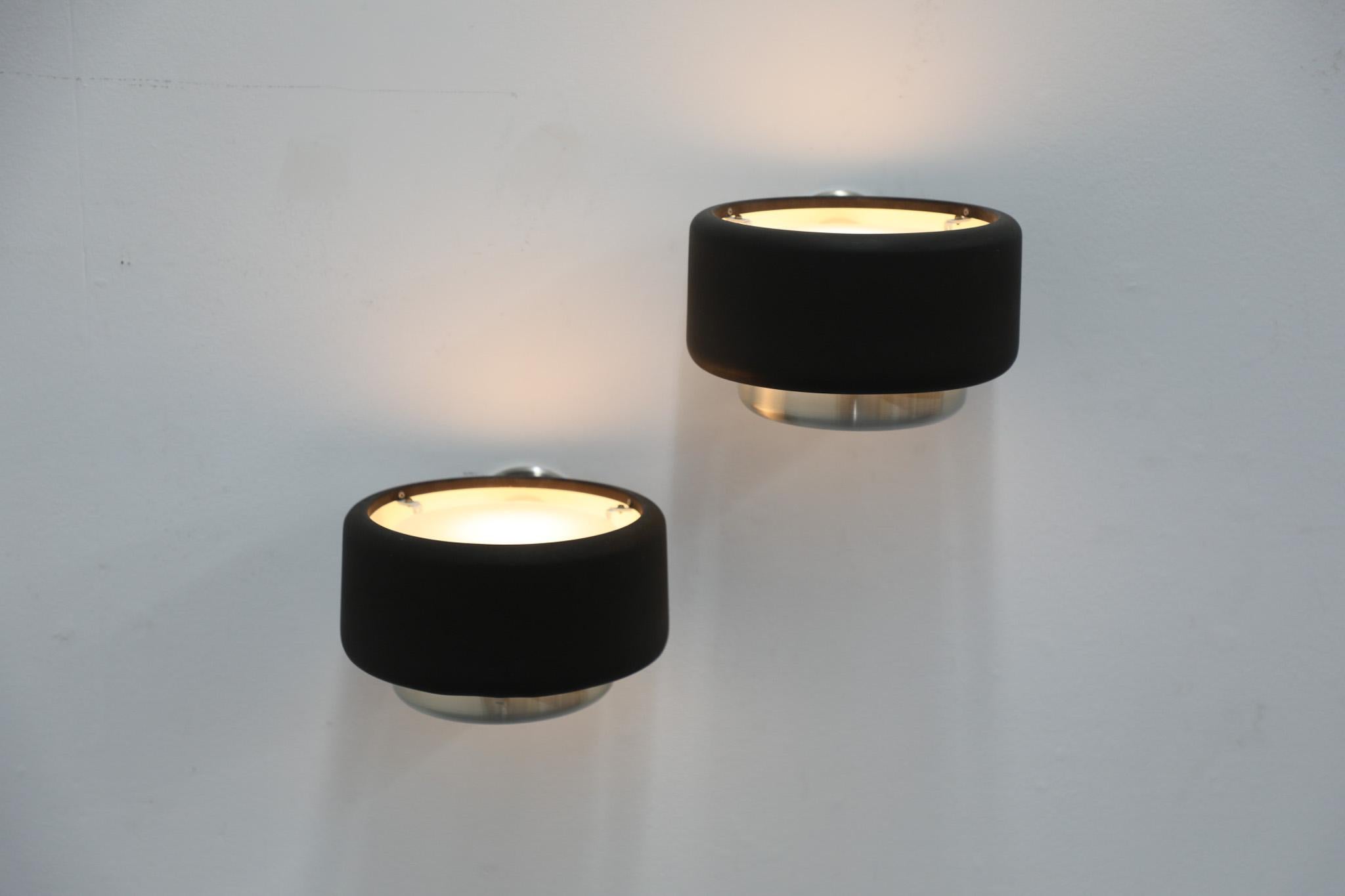 Philips Pill Shaped Wall Sconce with Dark Brown Banded Shade and Top Diffuser 9