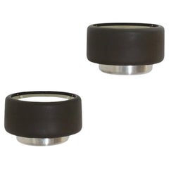 Philips Pill Shaped Wall Sconce with Dark Brown Banded Shade and Top Diffuser
