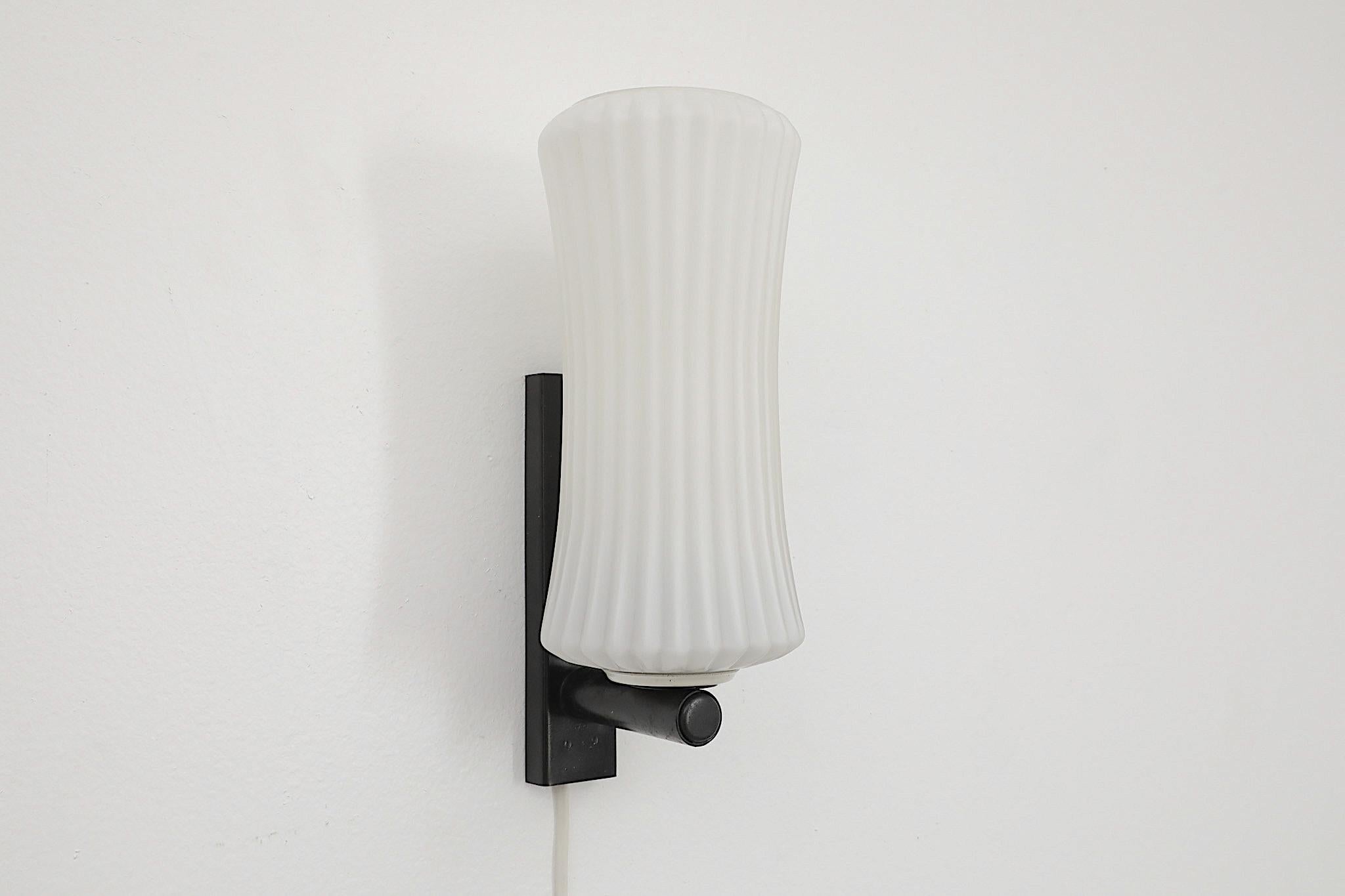 Philips Ribbed Milk glass wall lamp For Sale 6