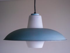 Colgante Philips de cristal esmerilado azul cielo de Louis Kalff