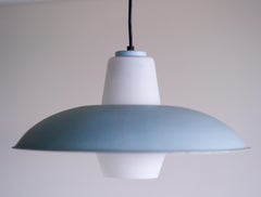 Philips Sky Blue Frosted Glass Pendant by Louis Kalff