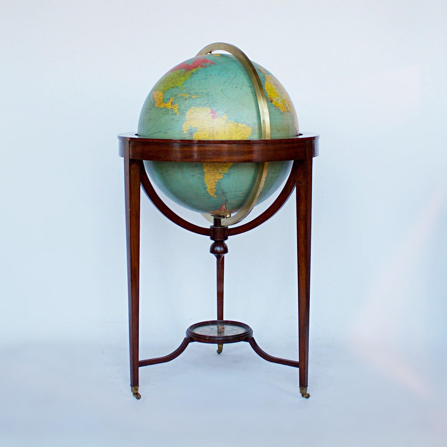 Philip's Terrestrial Globe Mahogany and Walnut Stand, circa 1982 2