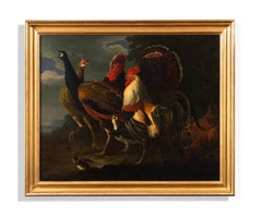 A Peacock and Other Fowl in a Landscape