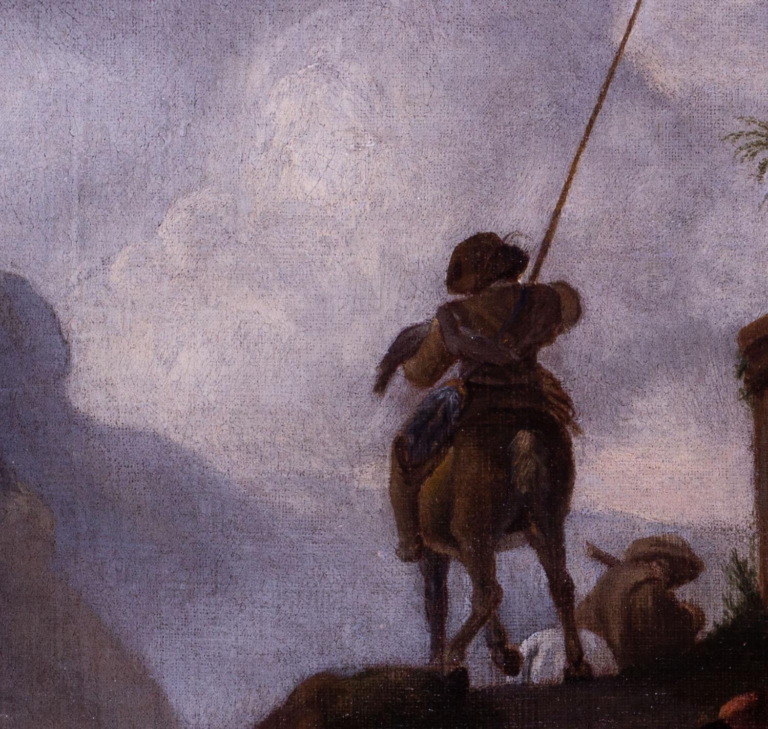 Niederländisches Landschaftsgemälde des 17. Jahrhunderts, Ölgemälde Philips Wouverman mit Jägern 3