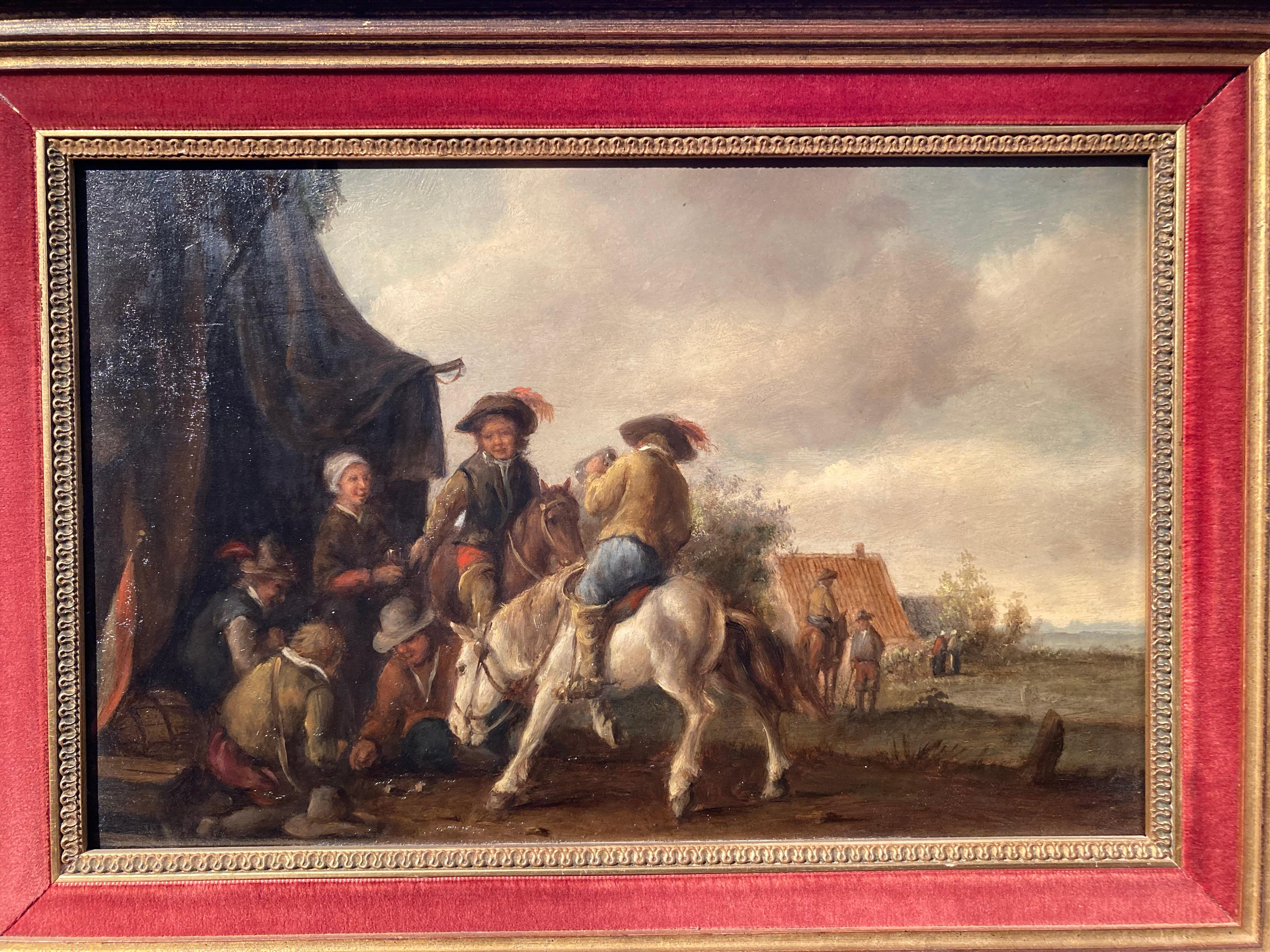 Kreis Wouwerman, Reiter von einem Zelt, Reiter mit Karten, niederländischer alter Meister (Barock), Painting, von Philips Wouwerman
