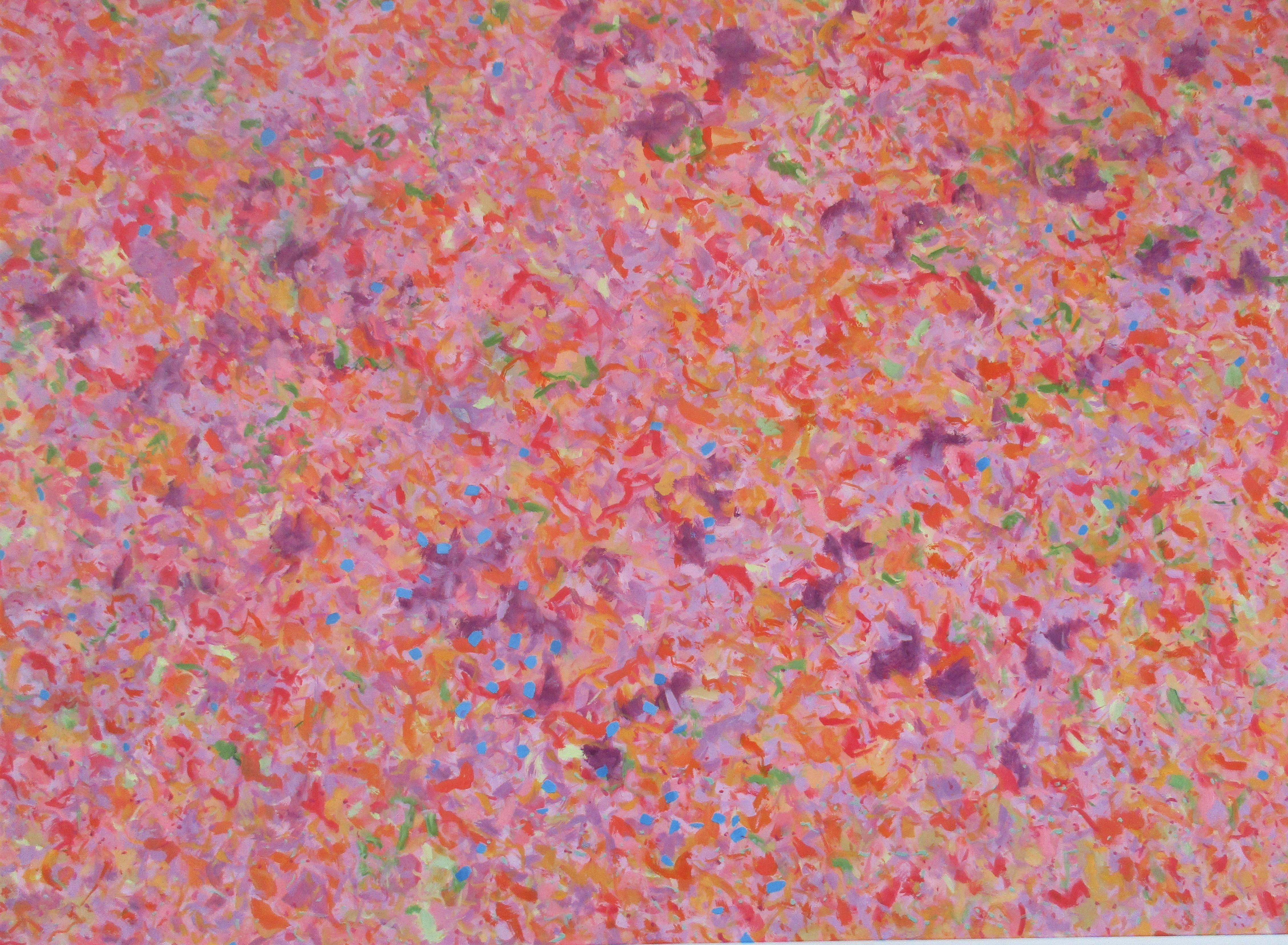Abstract Painting Phillip Alder - "Jardin de juillet  Peinture à l'huile expressionniste abstraite contemporaine