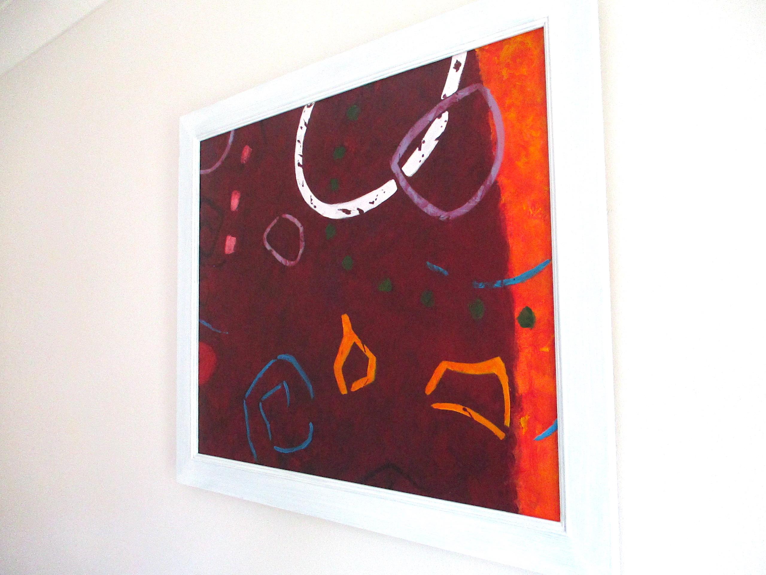 Lilac Fragments:  Contemporary Abstract Oil Painting - Brown Abstract Painting by Phillip Alder