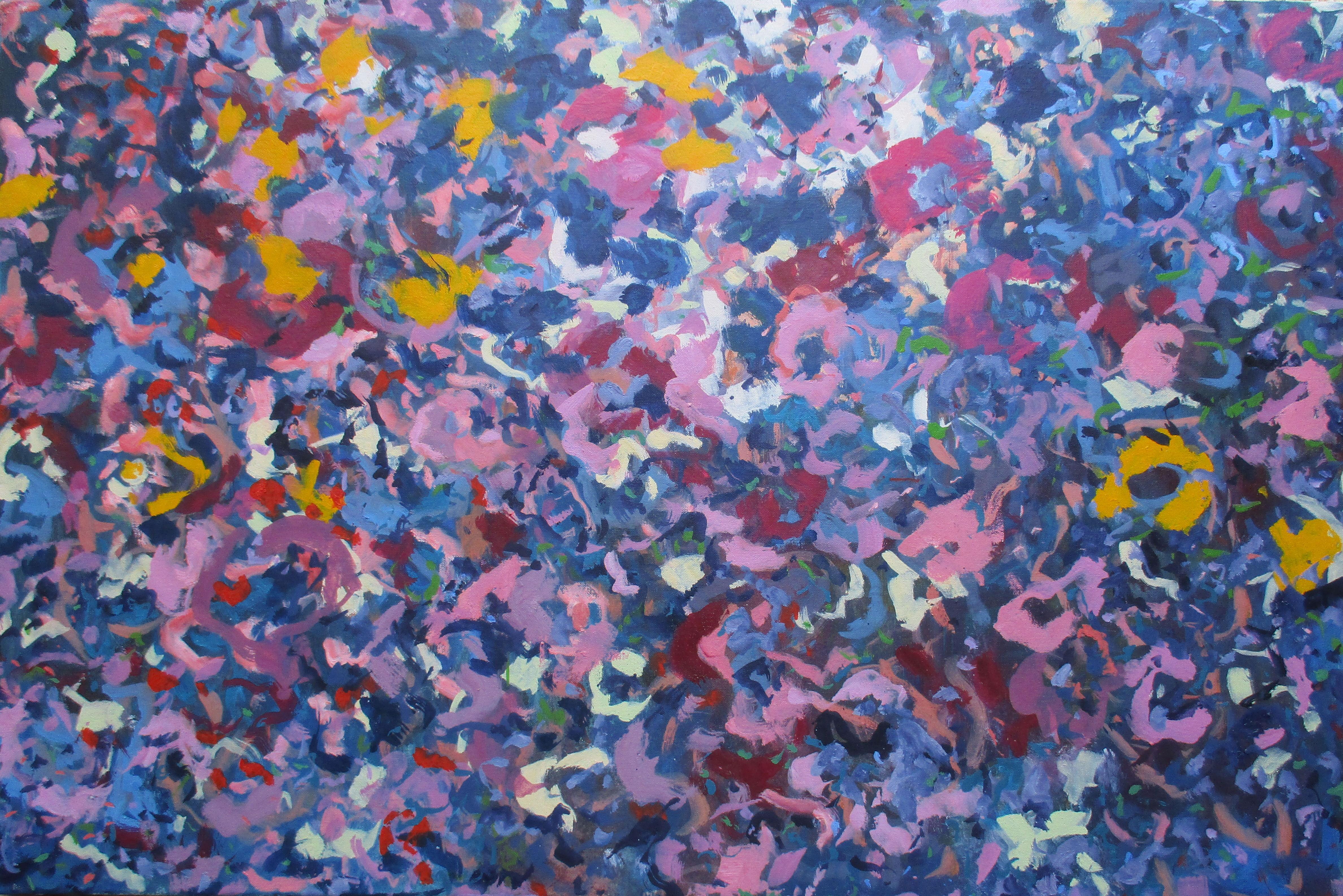 Abstract Painting di Phillip Alder - Passeggiata di maggio. Pittura ad olio espressionista astratta