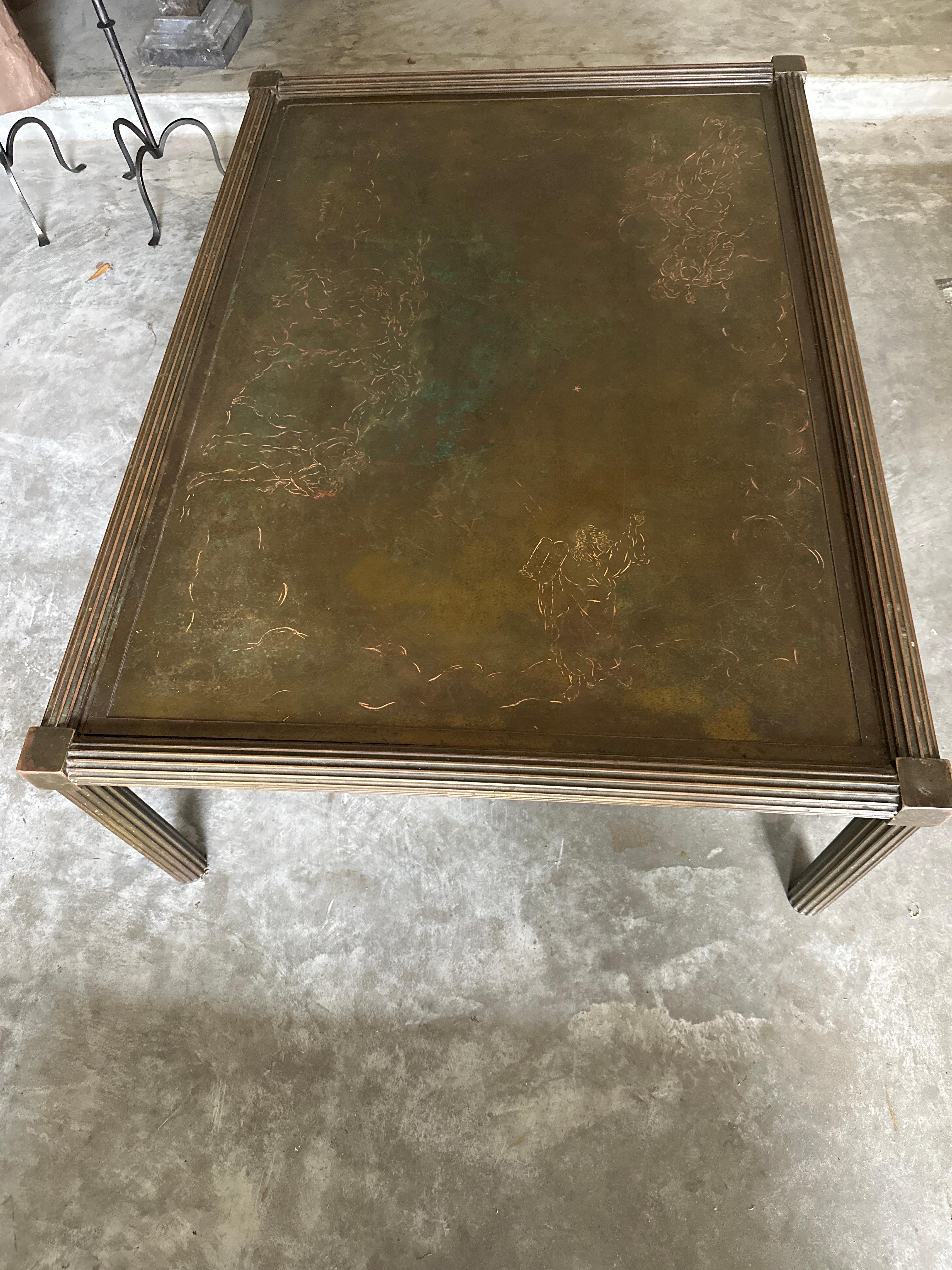 Américain Table basse en bronze Phillip et Kelvin LaVerne en vente