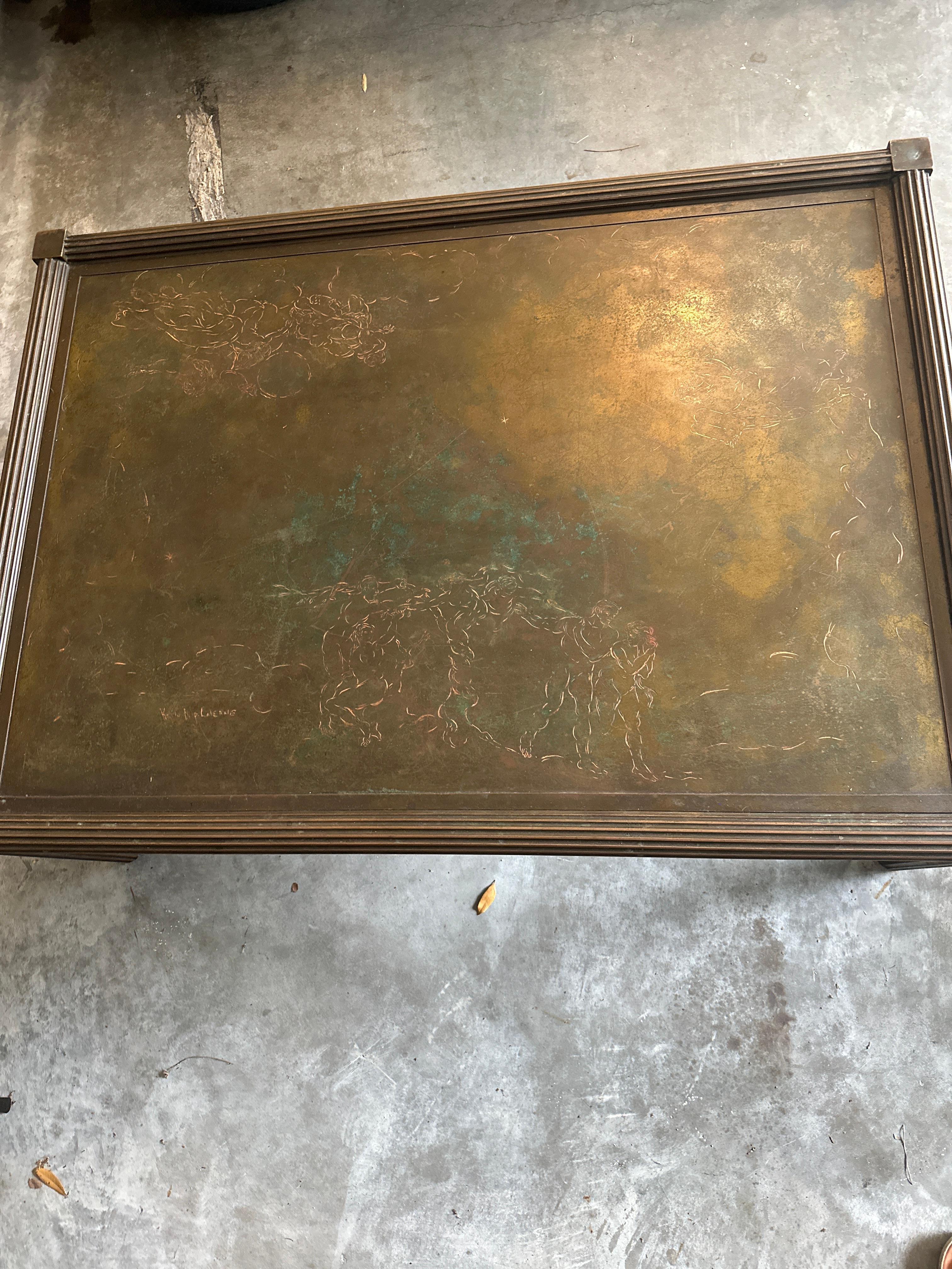 Table basse en bronze Phillip et Kelvin LaVerne en vente 1