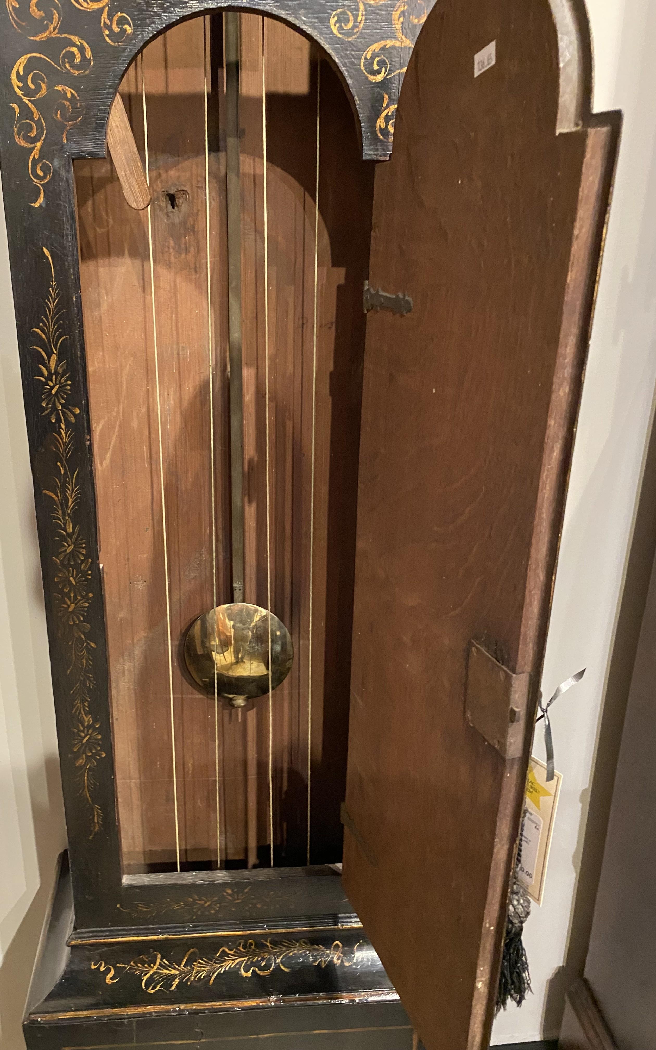 Phillip Avenell of Farnham English Tall Clock with Japanned Case circa 1770 For Sale 7