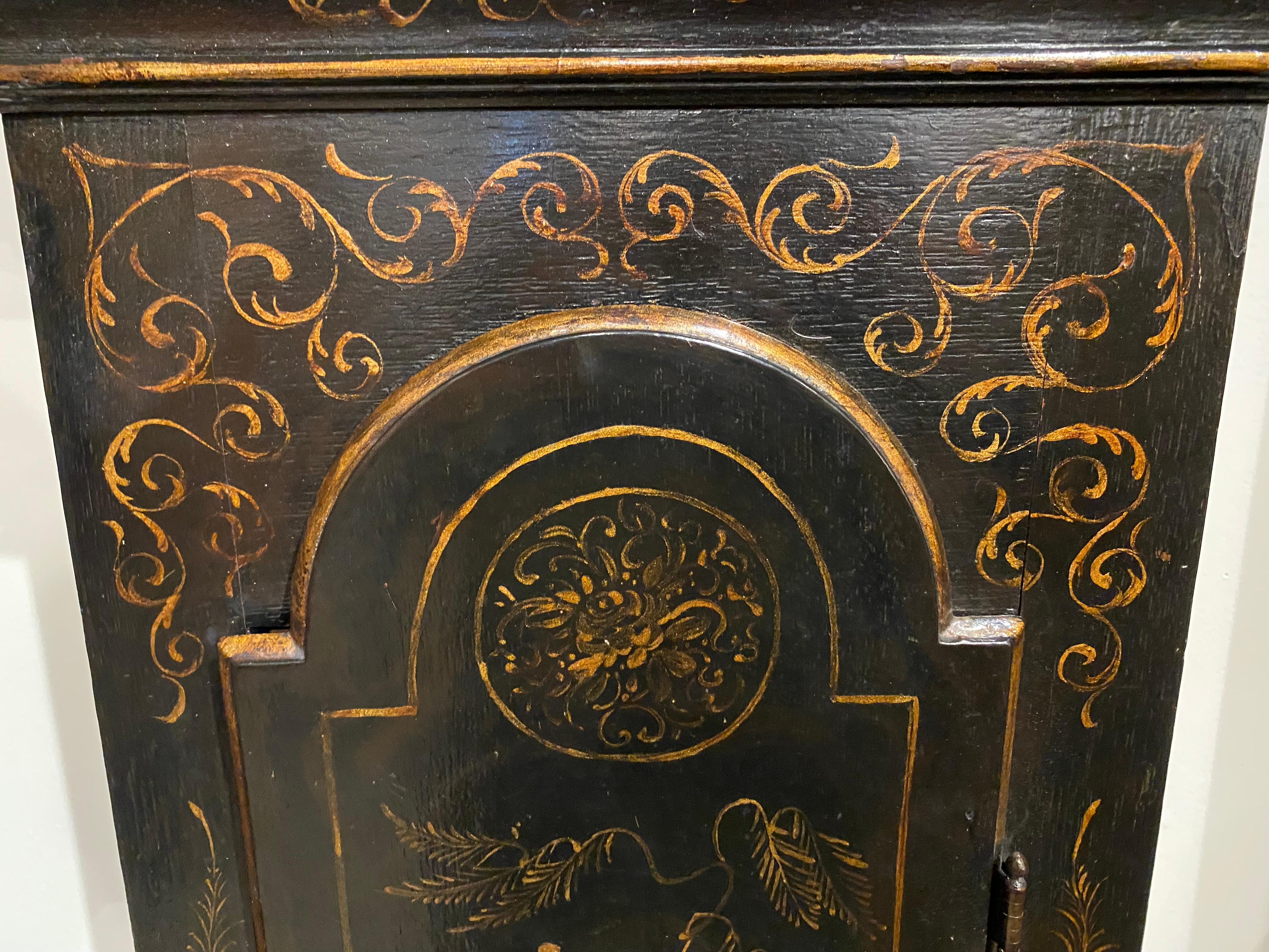 Phillip Avenell of Farnham English Tall Clock with Japanned Case circa 1770 For Sale 12