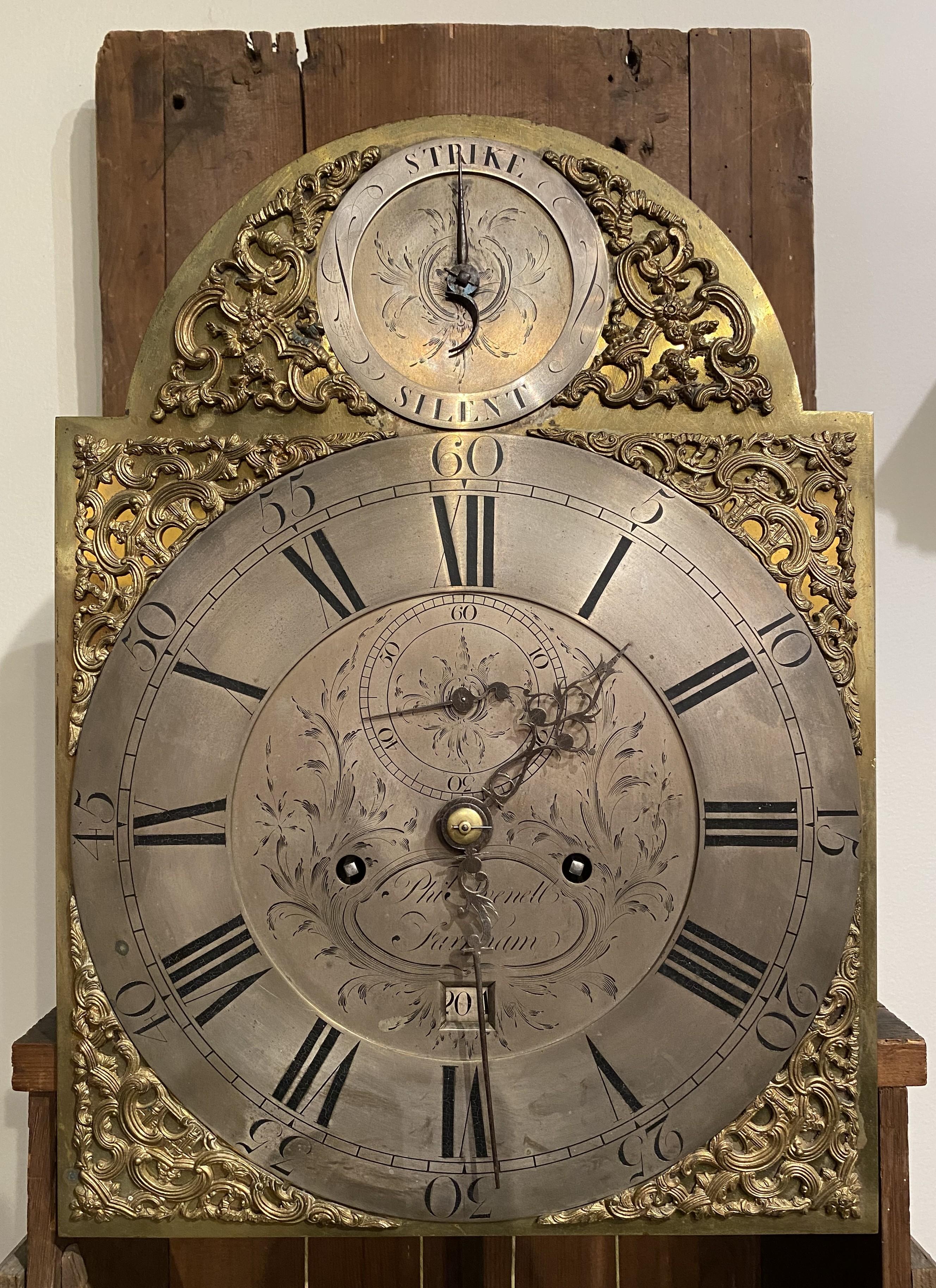 Phillip Avenell of Farnham English Tall Clock with Japanned Case circa 1770 For Sale 2