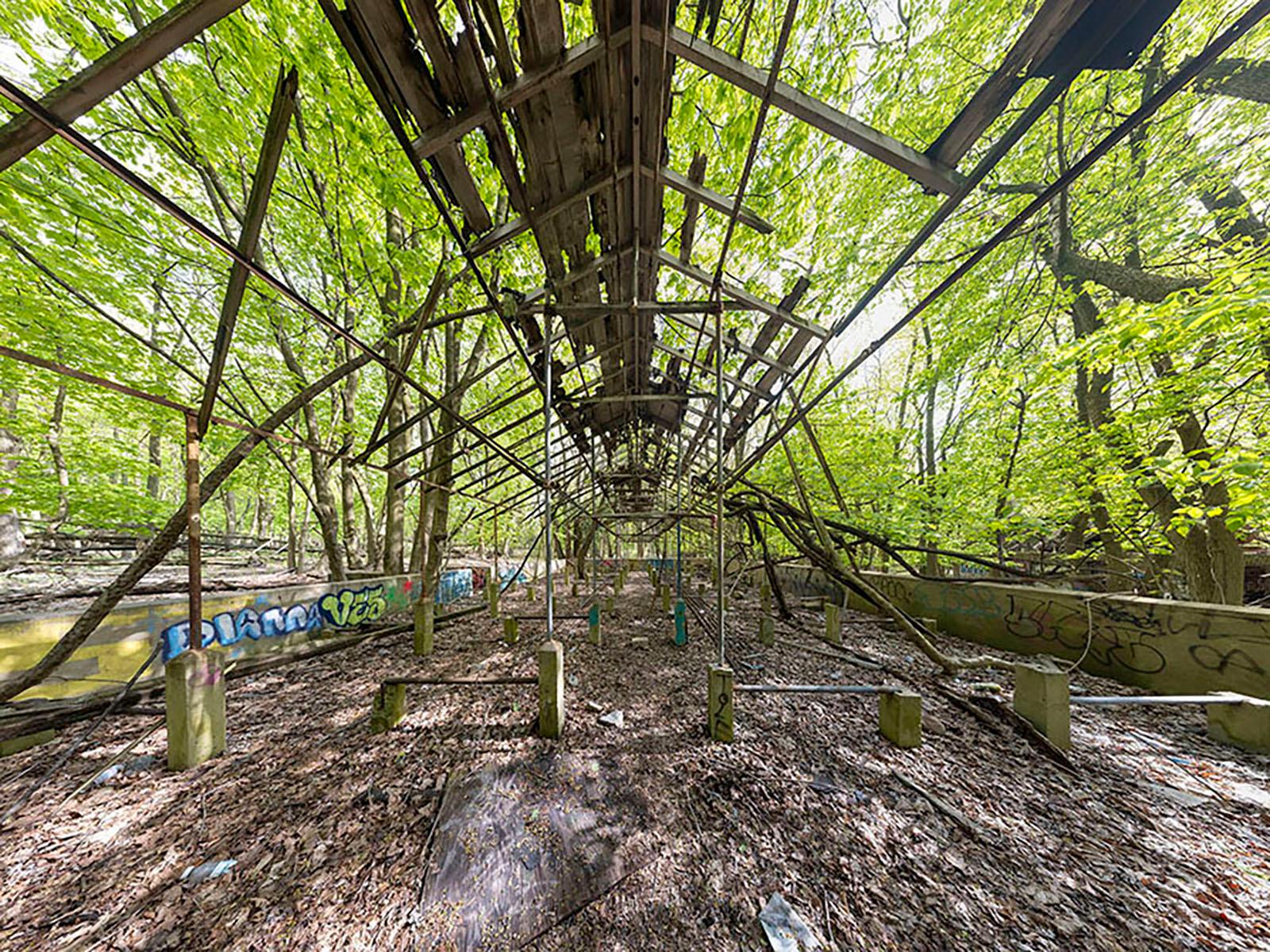 Phillip Buehler Landscape Photograph – "Farm Colony Greenhouse" a limited edition photograph from Staten Island, 2023