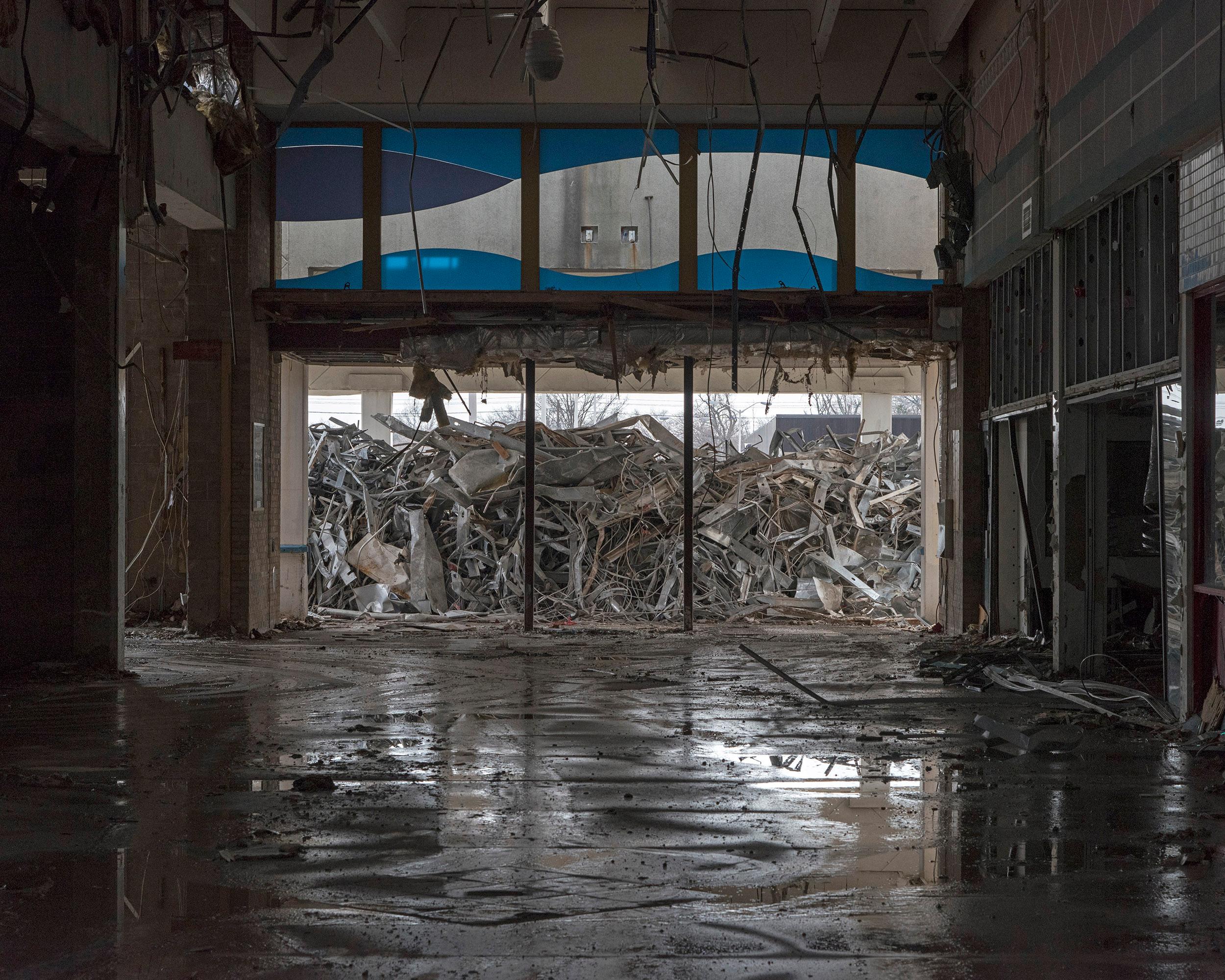 Phillip Buehler Color Photograph - "Main Entrance" Wayne Hills Mall, New Jersey (Modern Ruins) color photograph