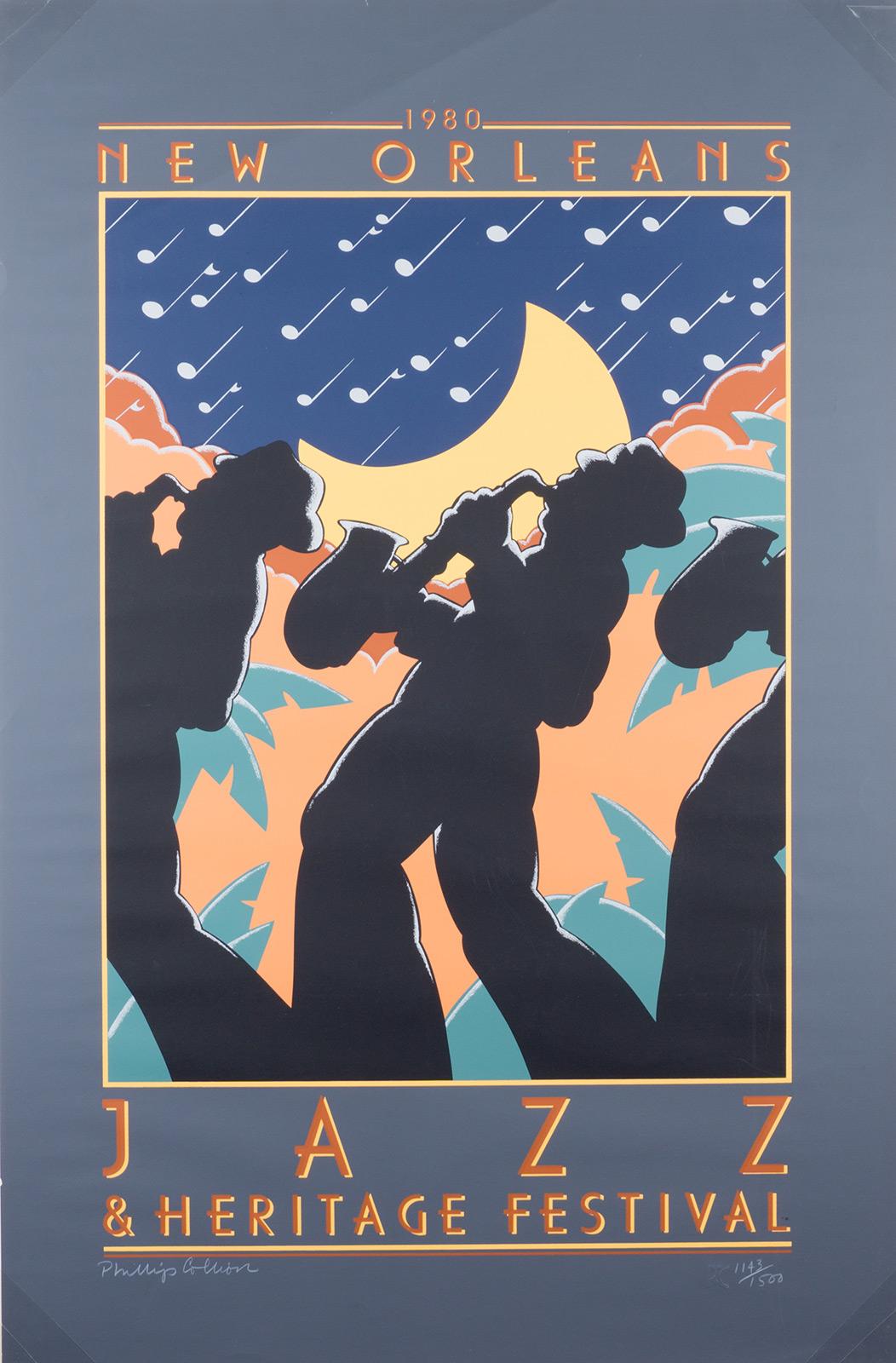 New Orleans Jazz and Heritage Festival Poster - 1980 - Print by Phillip Collier