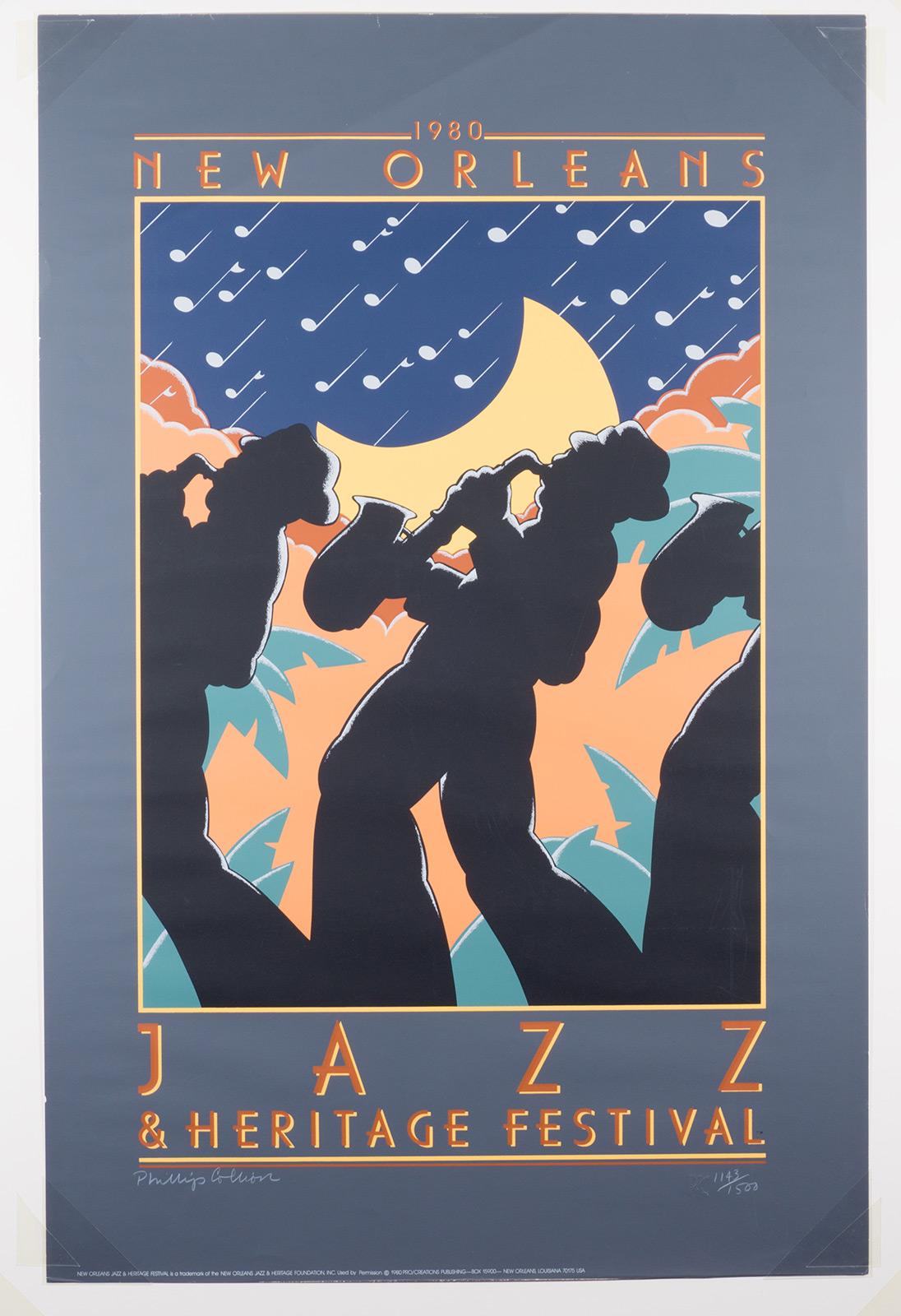 Phillip Collier Print - New Orleans Jazz and Heritage Festival Poster - 1980