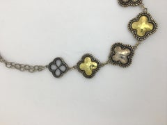 Phillip Gabriel Silver and Gold "Clover" Necklace
