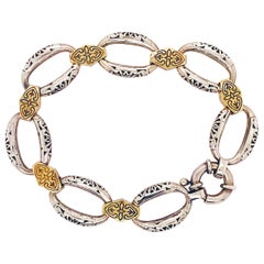 Phillip Gavriel - Bracelet à maillons en or jaune 18 carats et argent sterling de fabrication italienne