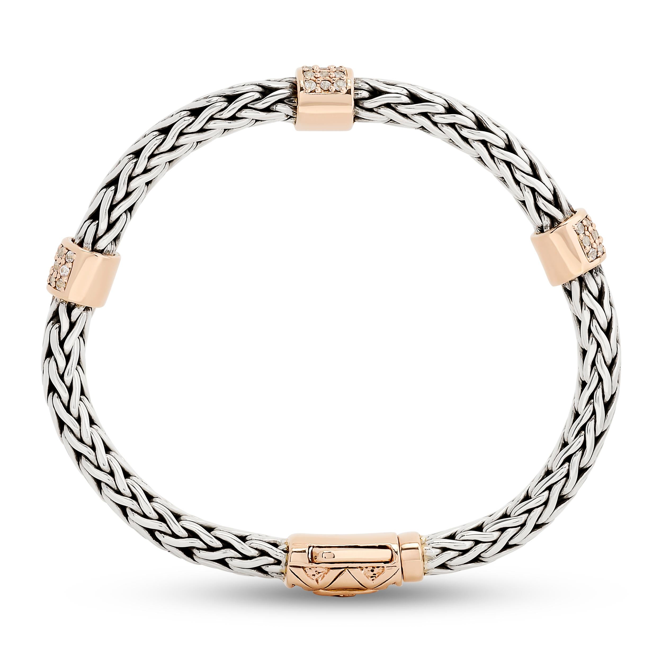 Phillip Gavriel Bracciale a catena in argento e rosa con stazioni in CZ In condizioni ottime in vendita a Philadelphia, PA