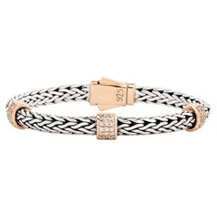 Phillip Gavriel chaîne blé de couleur argentée et rose avec bracelet CZ Stations