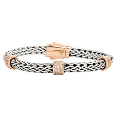 Phillip Gavriel chaîne blé de couleur argentée et rose avec bracelet CZ Stations