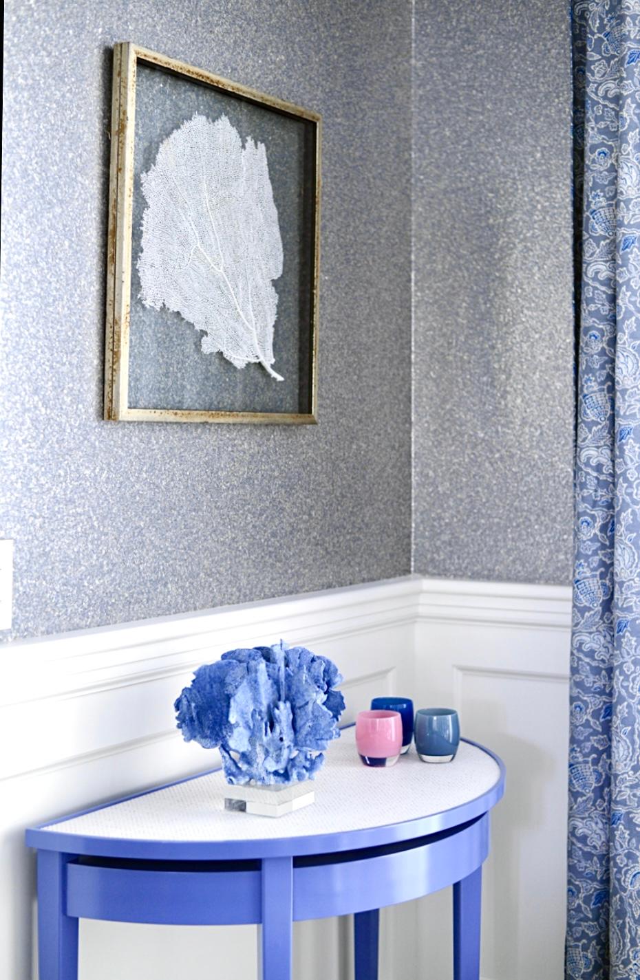 Phillip Jeffries Blue Crystal Quartz Wallcovering, 8 yd bolt, Japan. For Sale 1