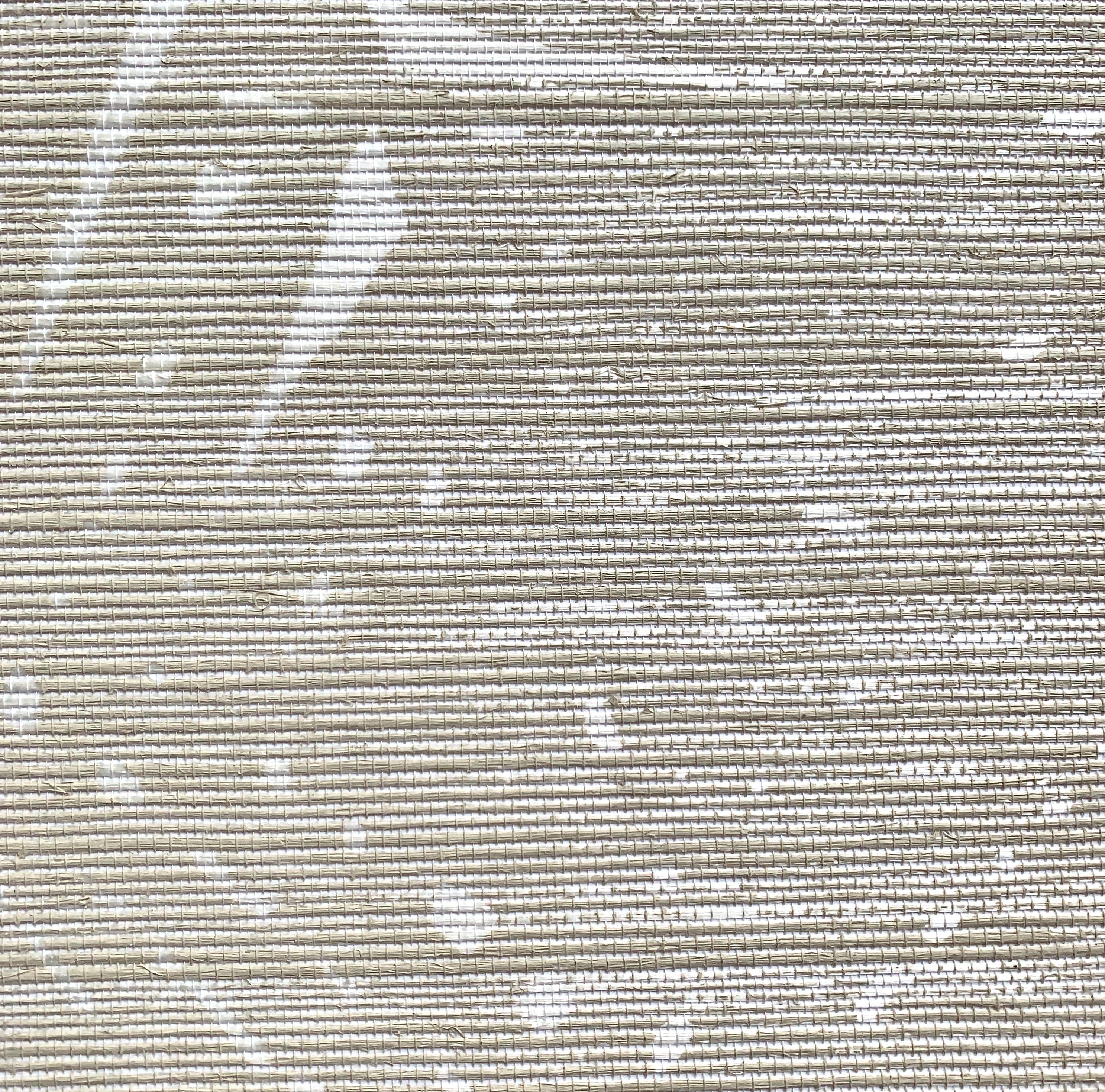 Phillip Jeffries eggshell on white Manila hemp hand-printed custom wallpaper. 