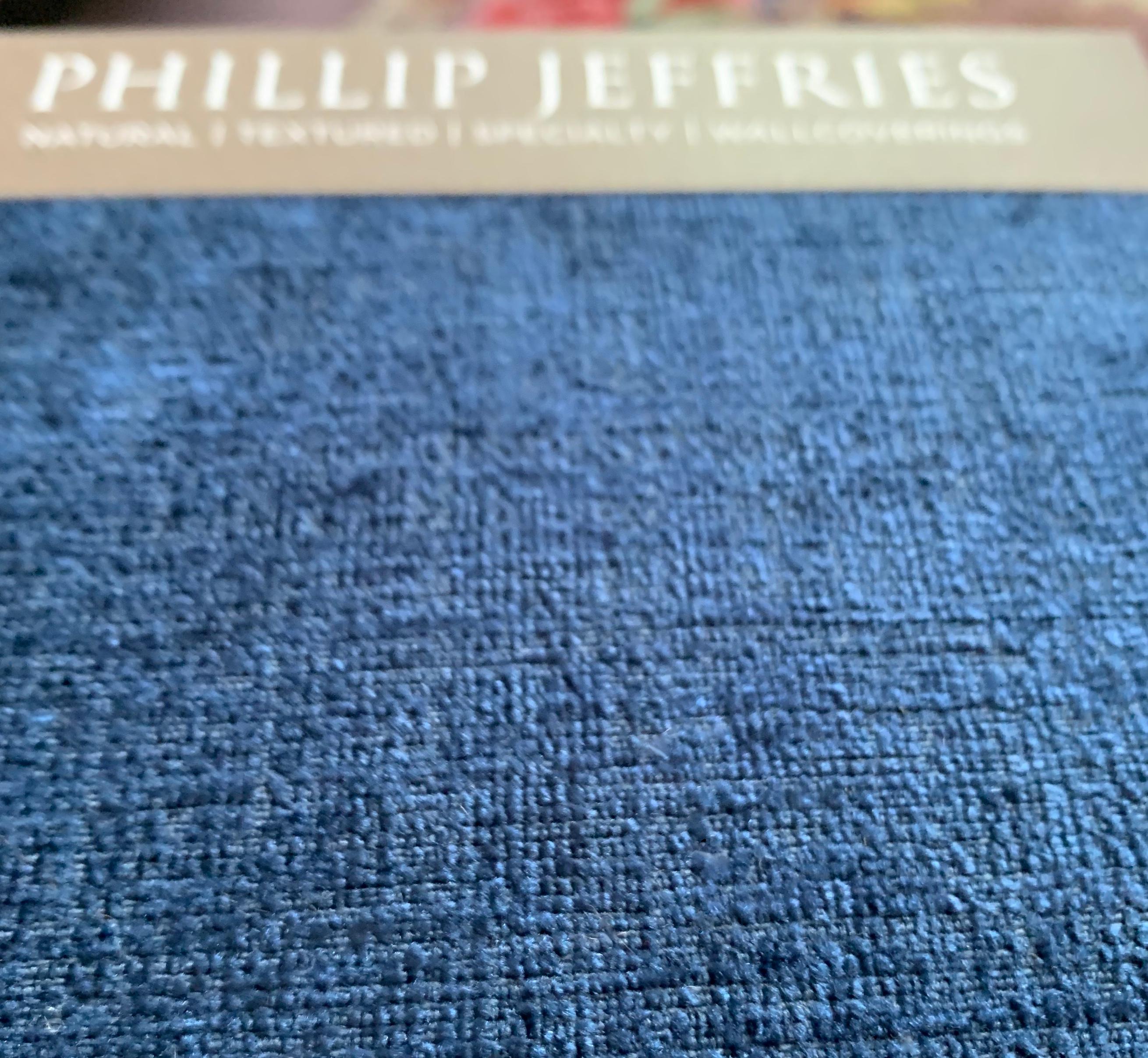 20th Century Phillip Jeffries Florencia Cerulian Mer Tailored Walls Textile Wallpaper, Blue