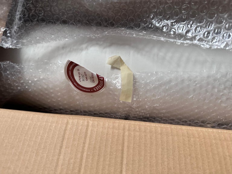 Phillip Jeffries Navy Blue and Gold Velvet Cocoon Wallpaper, Lasercut