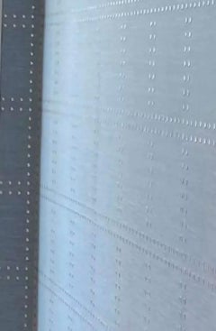 Phillip Jeffries Rivets 5872 Chrome on Blue Linen Wallcovering, Custom Wallpaper