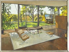 Phillip Johnson The "Glass House" Painting