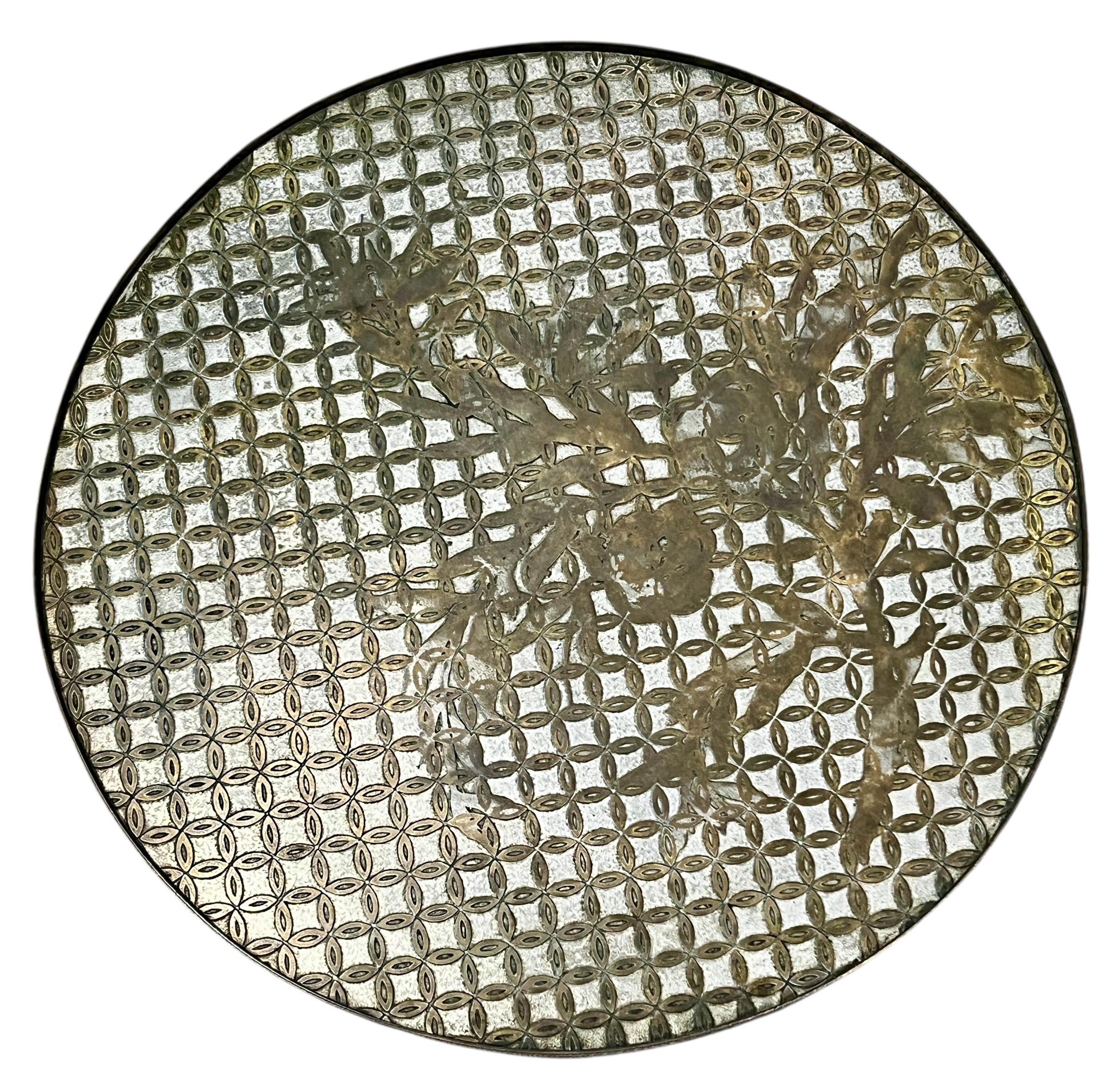 Phillip & Kelvin LaVerne Attributed Circular Side Table For Sale 2