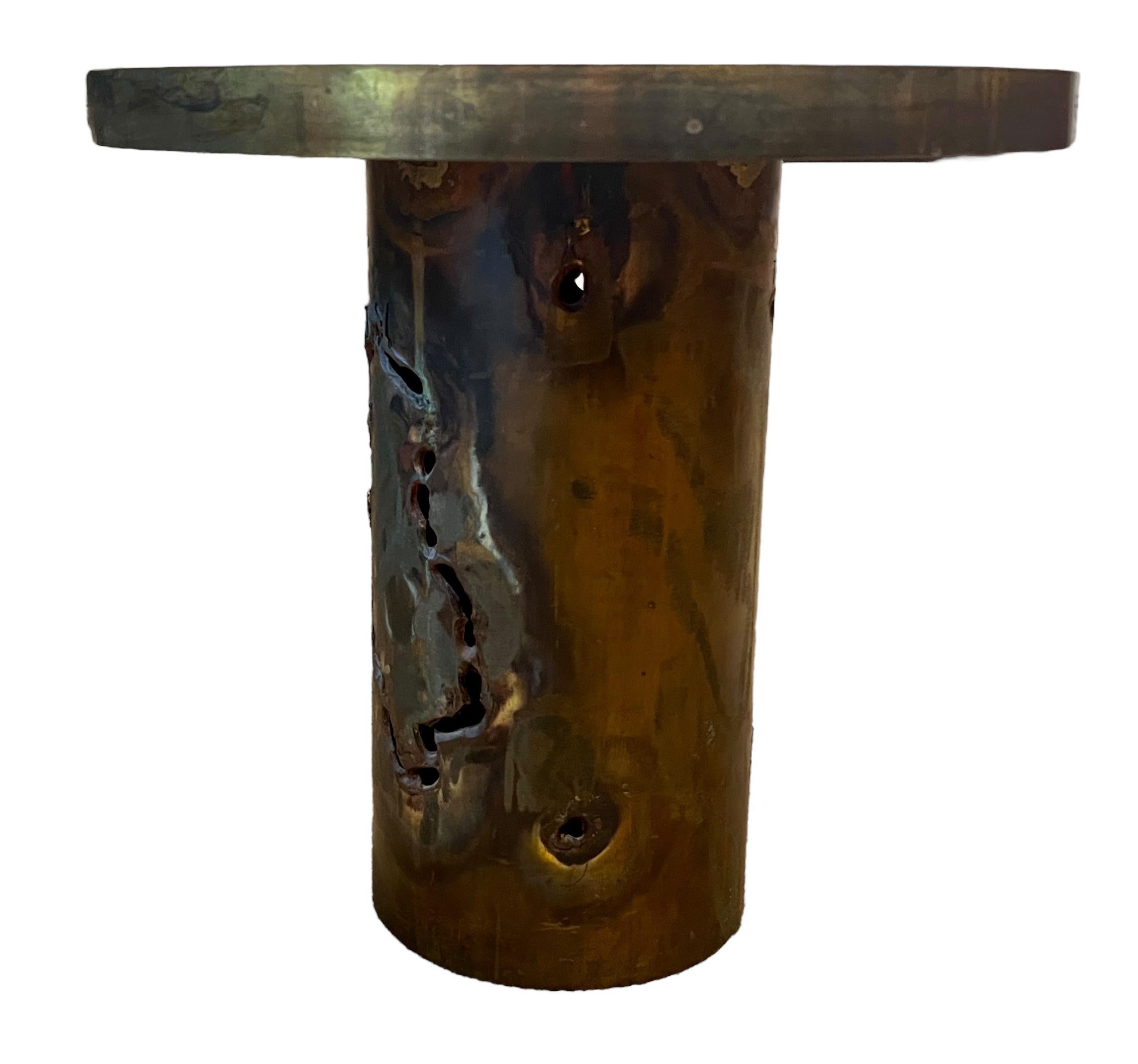 Phillip & Kelvin LaVerne Attributed Circular Side Table For Sale 1