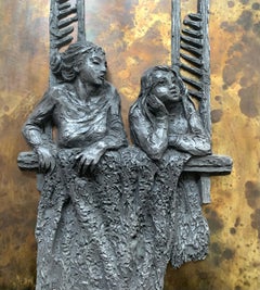 Phillip, Kelvin Laverne Mother and Daughter Wall Sculpture, Bronze, Pewter, 1967