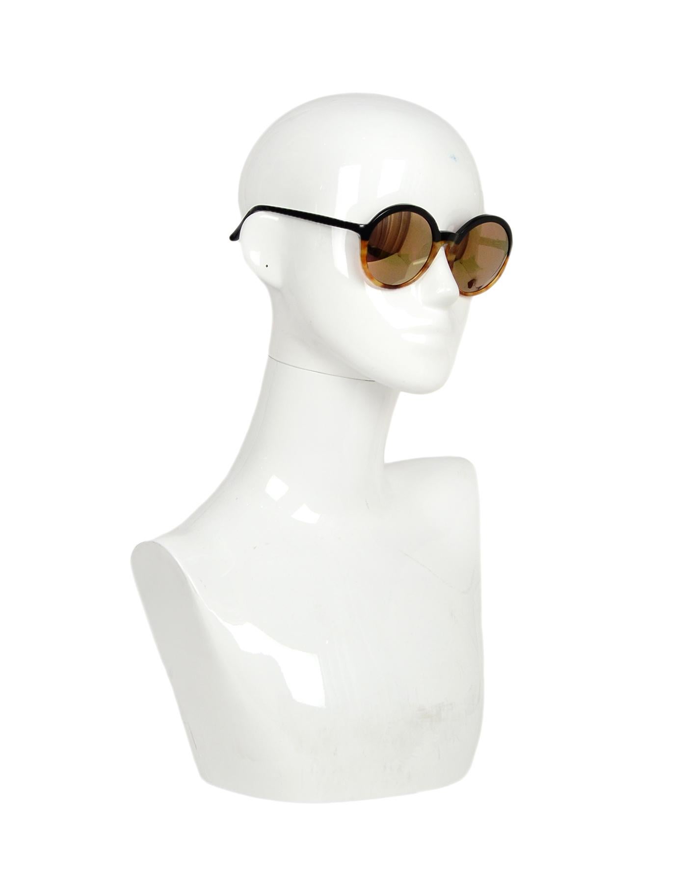 Phillip Lim Black Milky Tortoise Round Mirrored Sunglasses 

Made In: Japan
Color: Black, beige
Hardware: Silvertone hardware
Materials: Resin 
Overall Condition: Excellent pre-owned condition
Estimated Retail: 295 + tax
Includes:  Box, dust