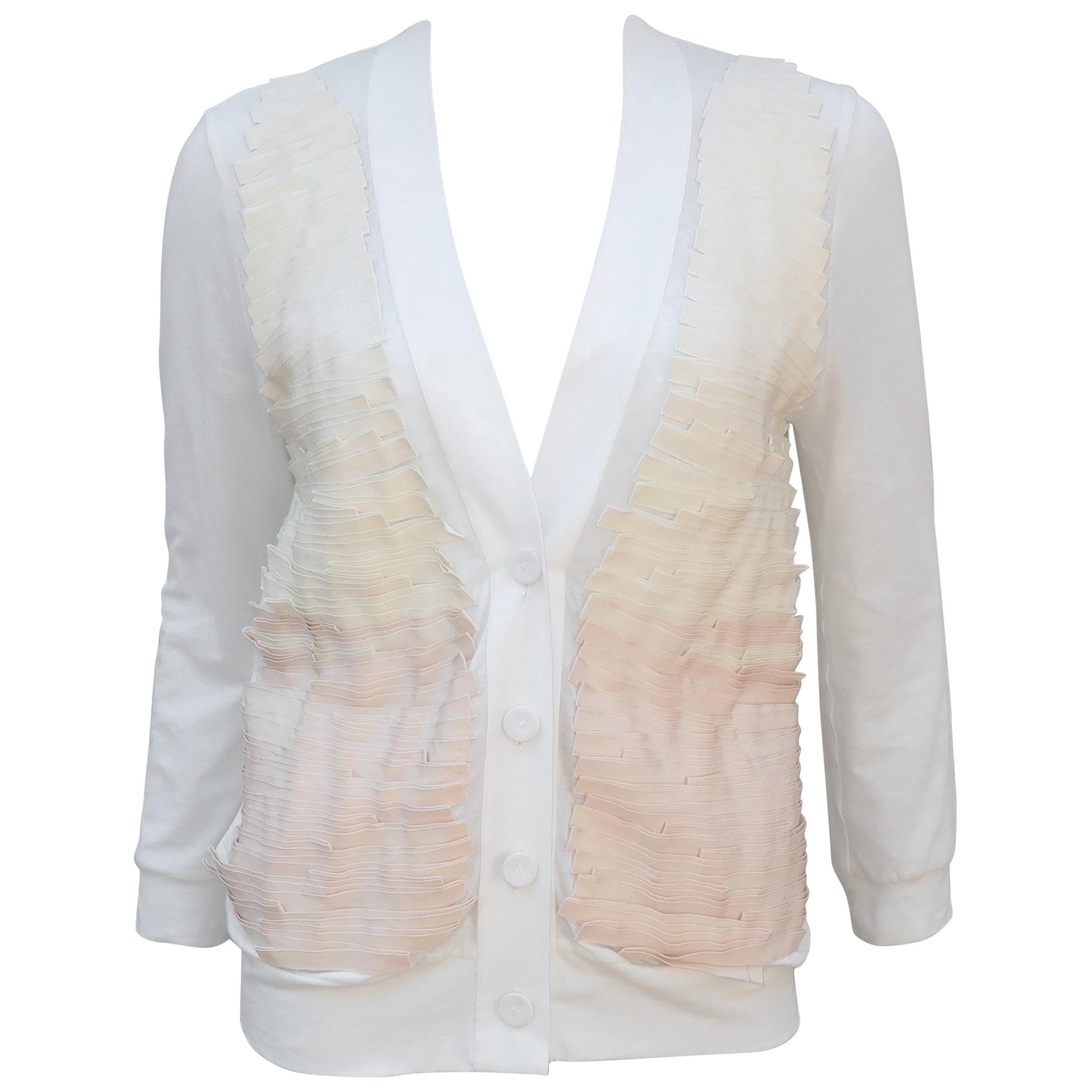 Phillip Lim Cotton Knit Cardigan Jacket With Grosgrain Ribbon Details