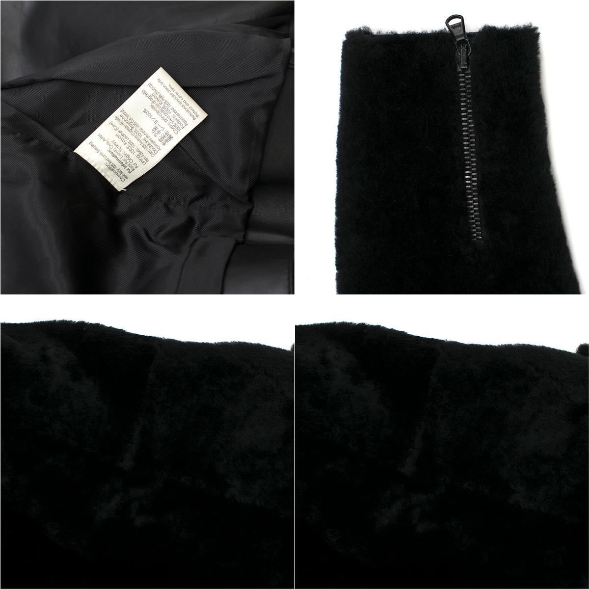 Phillip Lim Motorcycle jacket with Fur and Leather Panelling - Size US 4 For Sale 3