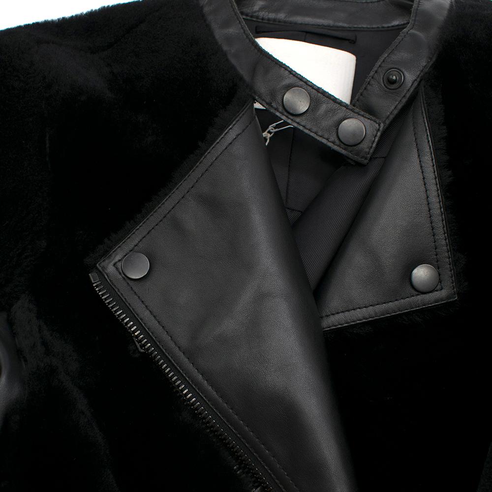 Phillip Lim Motorcycle jacket with Fur and Leather Panelling - Size US 4 For Sale 1