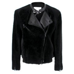 Phillip Lim Motorcycle jacket with Fur and Leather Panelling - Size US 4