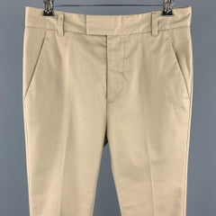PHILLIP LIM Taglia 28 Pantaloni casual in misto cotone Khaki con linguetta sul davanti