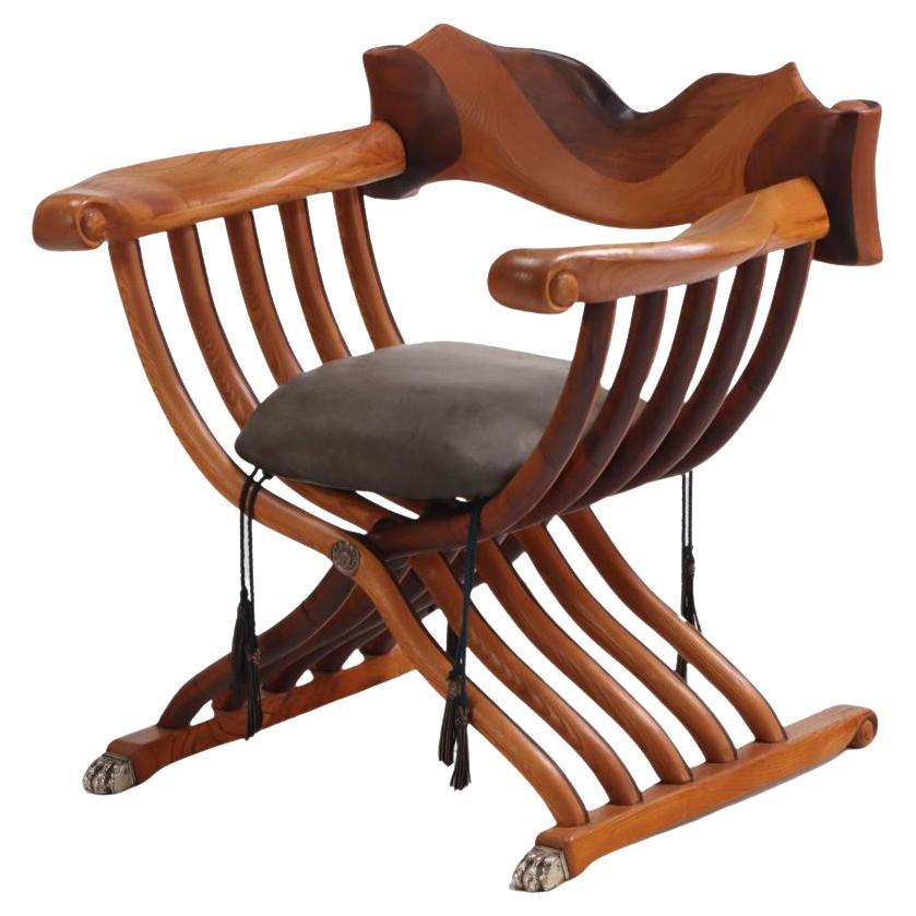 Phillip Lloyd Powell (American, 1919-2008) Custom folding Savonarola chair.