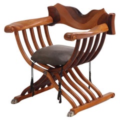Phillip Lloyd Powell (American, 1919-2008) Custom folding Savonarola chair.