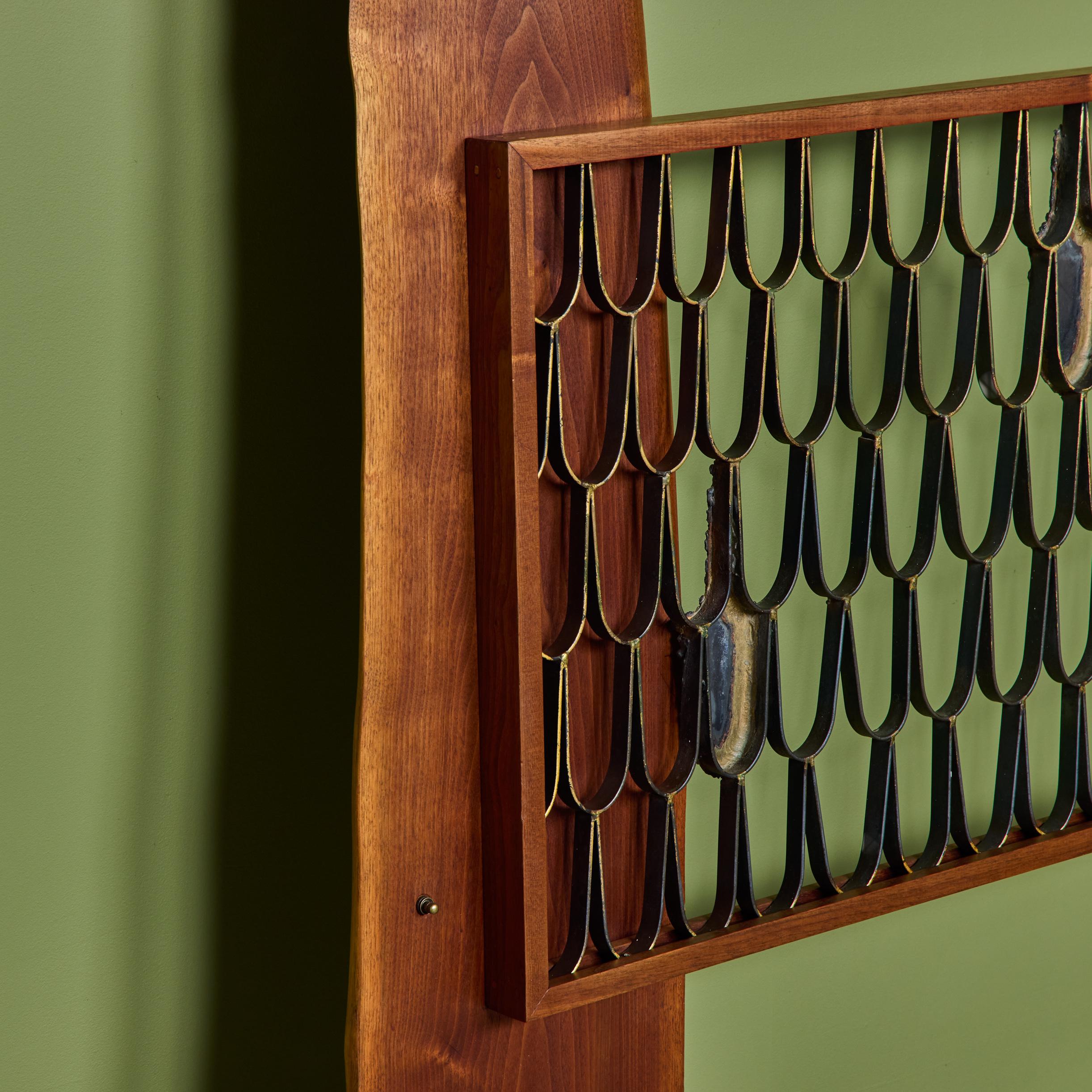 Walnut Phillip Lloyd Powell and Paul Evans Queen Headboard For Sale