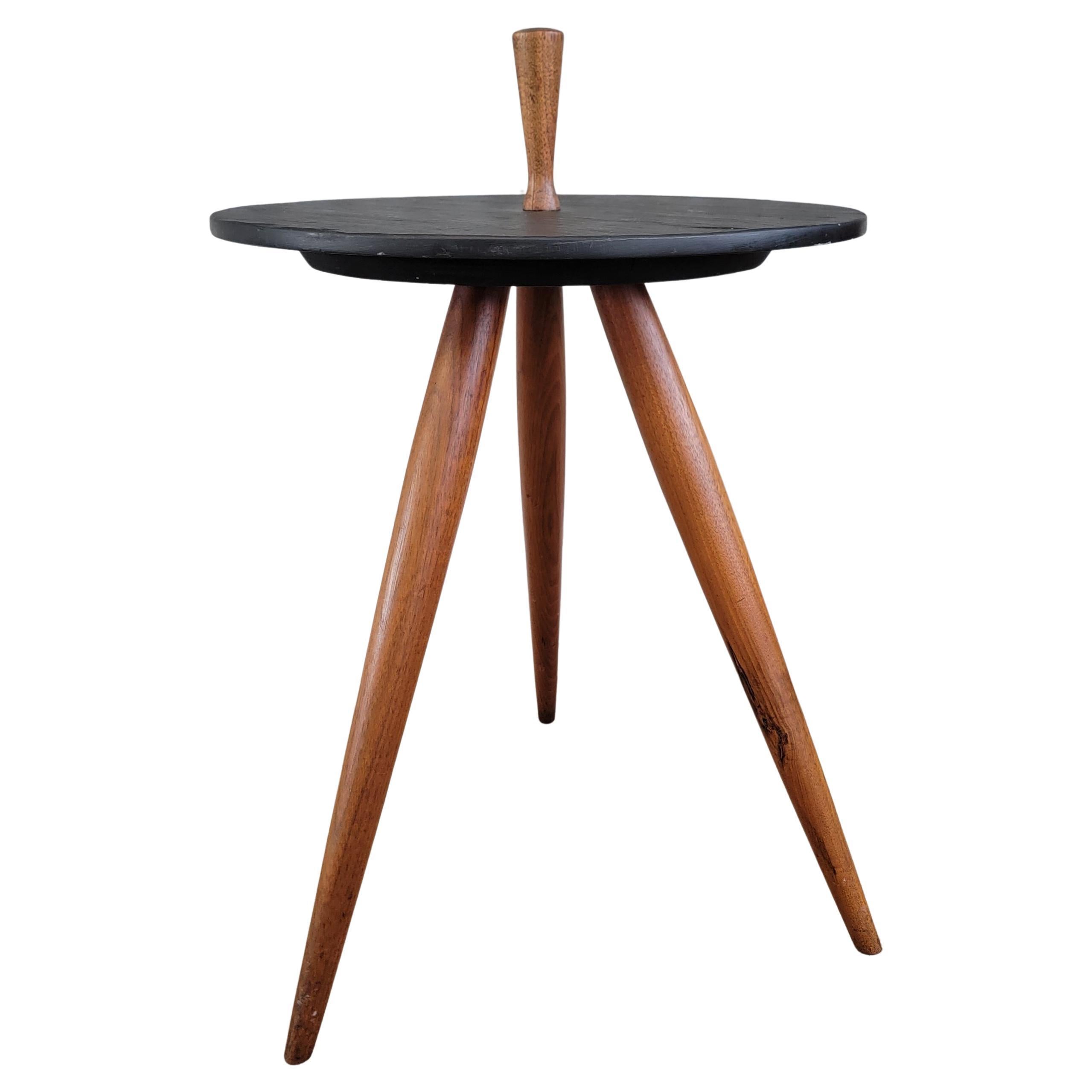 Phillip Lloyd Powell Attributed Tripod Slate Side Table For Sale