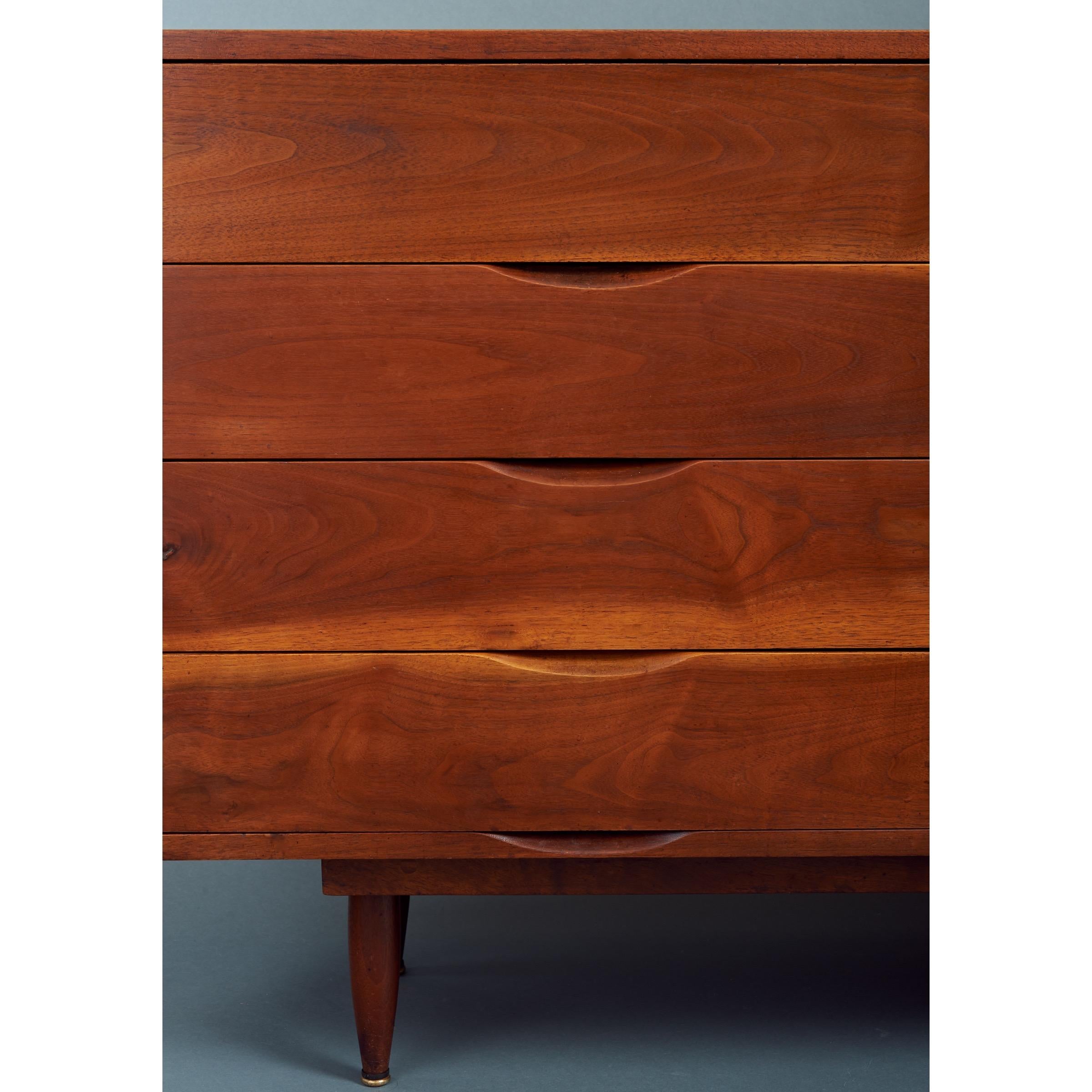 Phillip Lloyd Powell Imposing American Craft Cabinet in Walnut and Grass c. 1960 For Sale 5