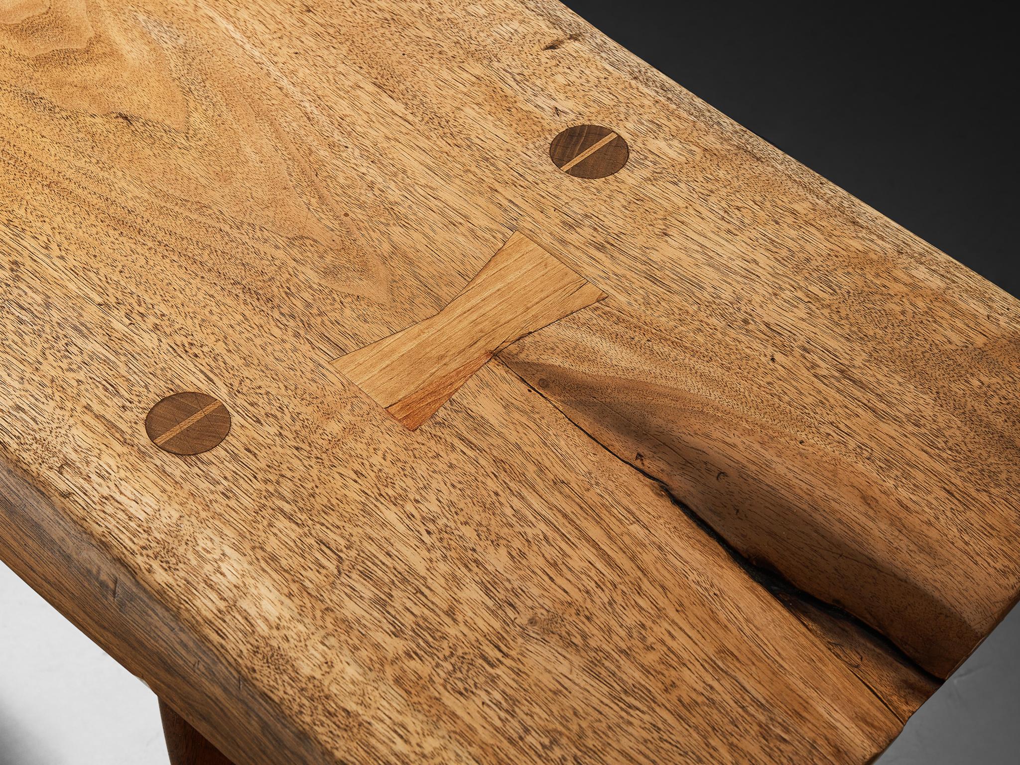 Phillip Lloyd Powell Table basse longue ou banc en noyer massif en vente 5