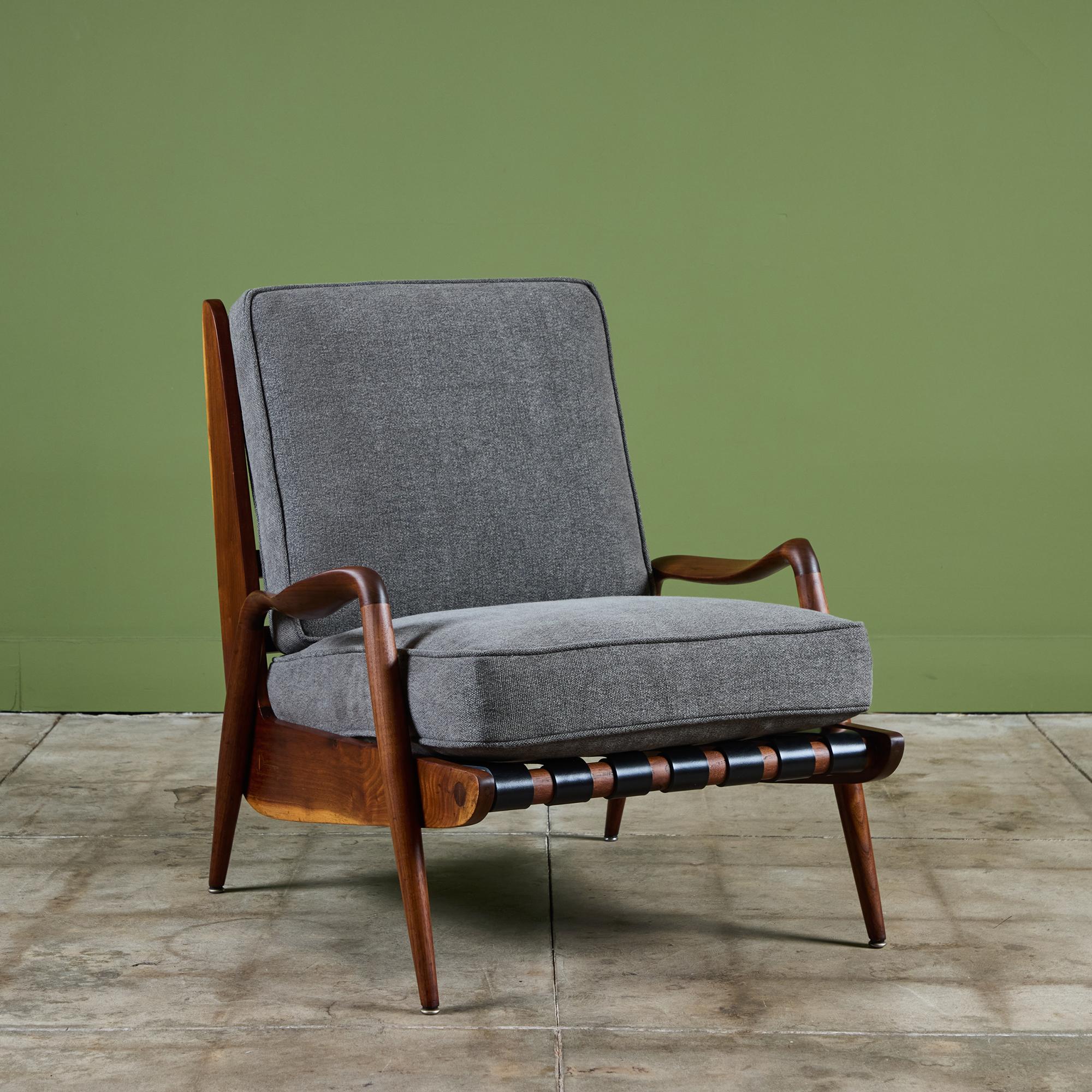 Butaca del diseñador estadounidense Phillip Lloyd Powell c.1960, EE.UU. La tumbona 